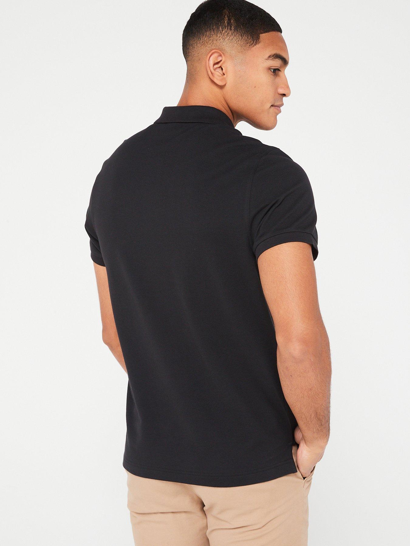  image of gant-shield-short-sleeve-pique-polo-top-black
