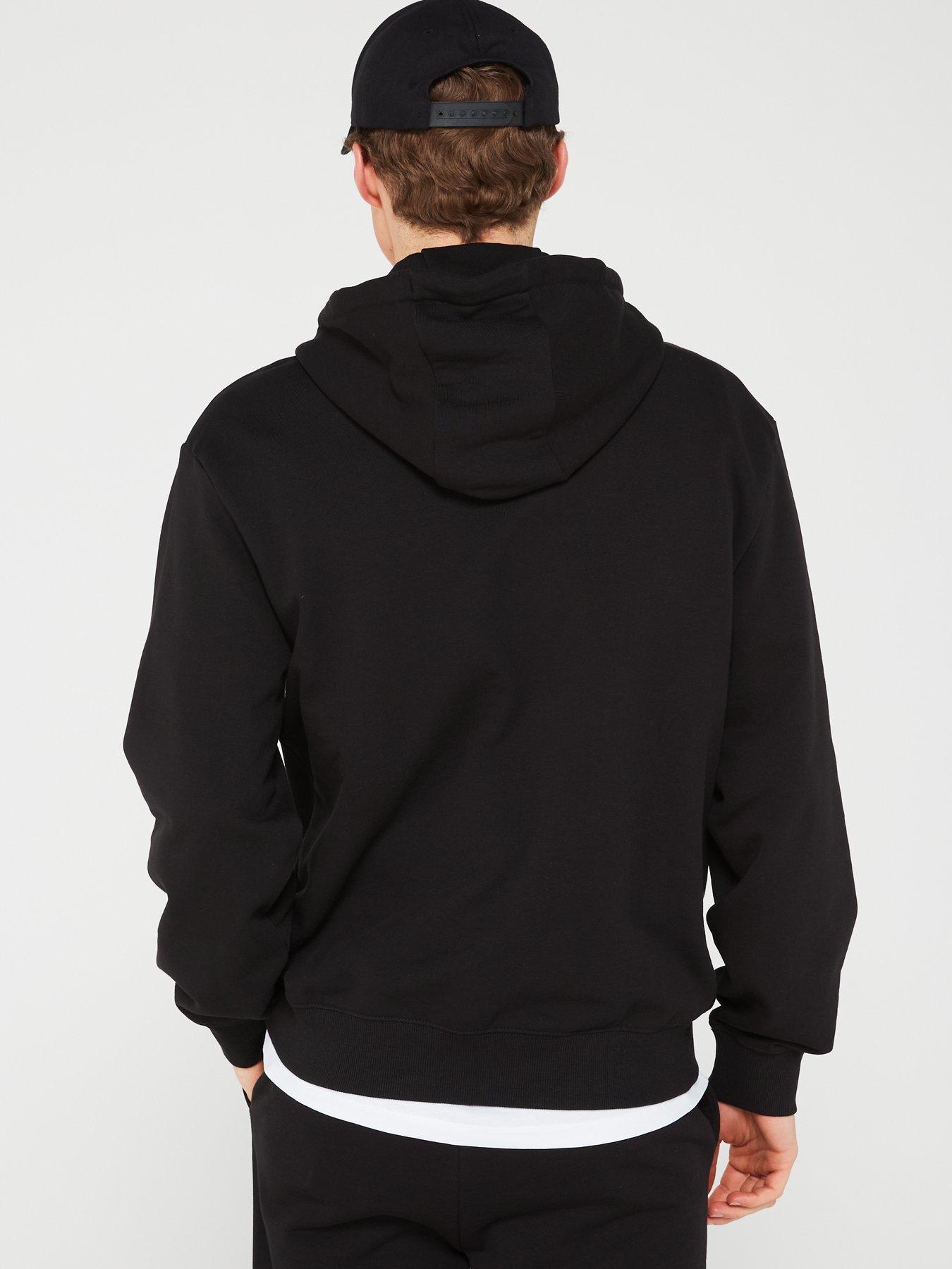  image of hugo-dapo-relaxed-fit-overhead-hoodie-black