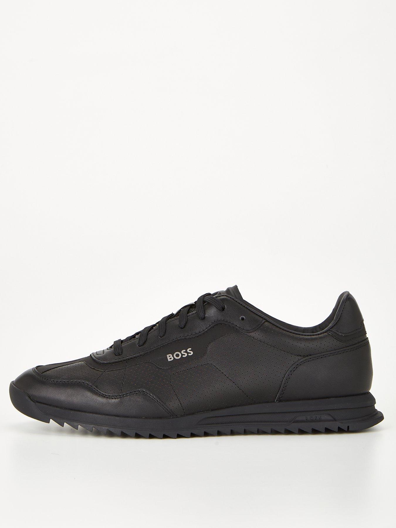 Black hugo boss outlet trainers sale