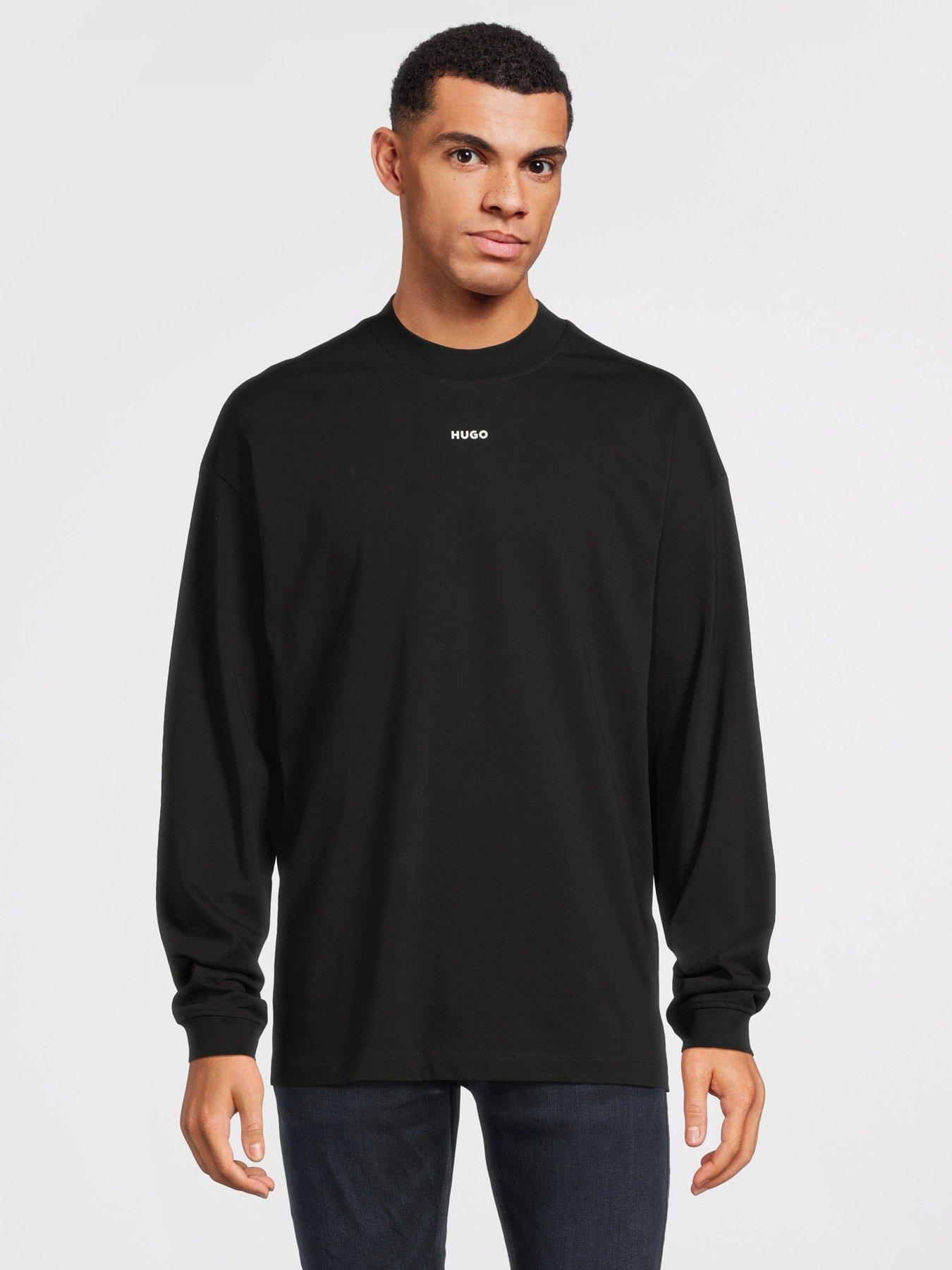HUGO Daposo Relaxed Fit Long Sleeve T-Shirt - Black