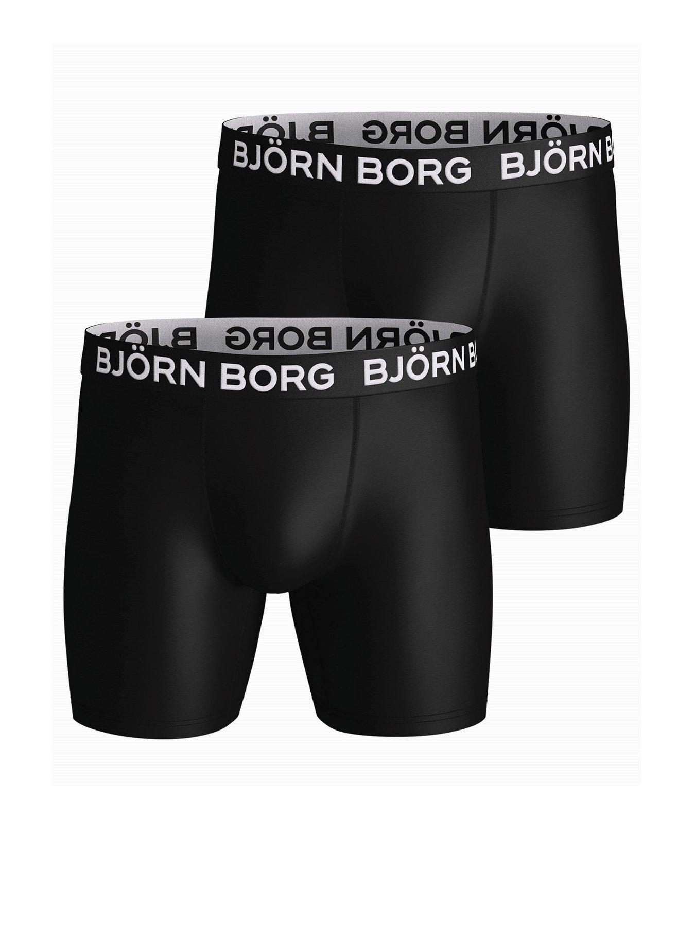 undefined Mens Bjorn Borg Performance Boxer 2 Pack - Black