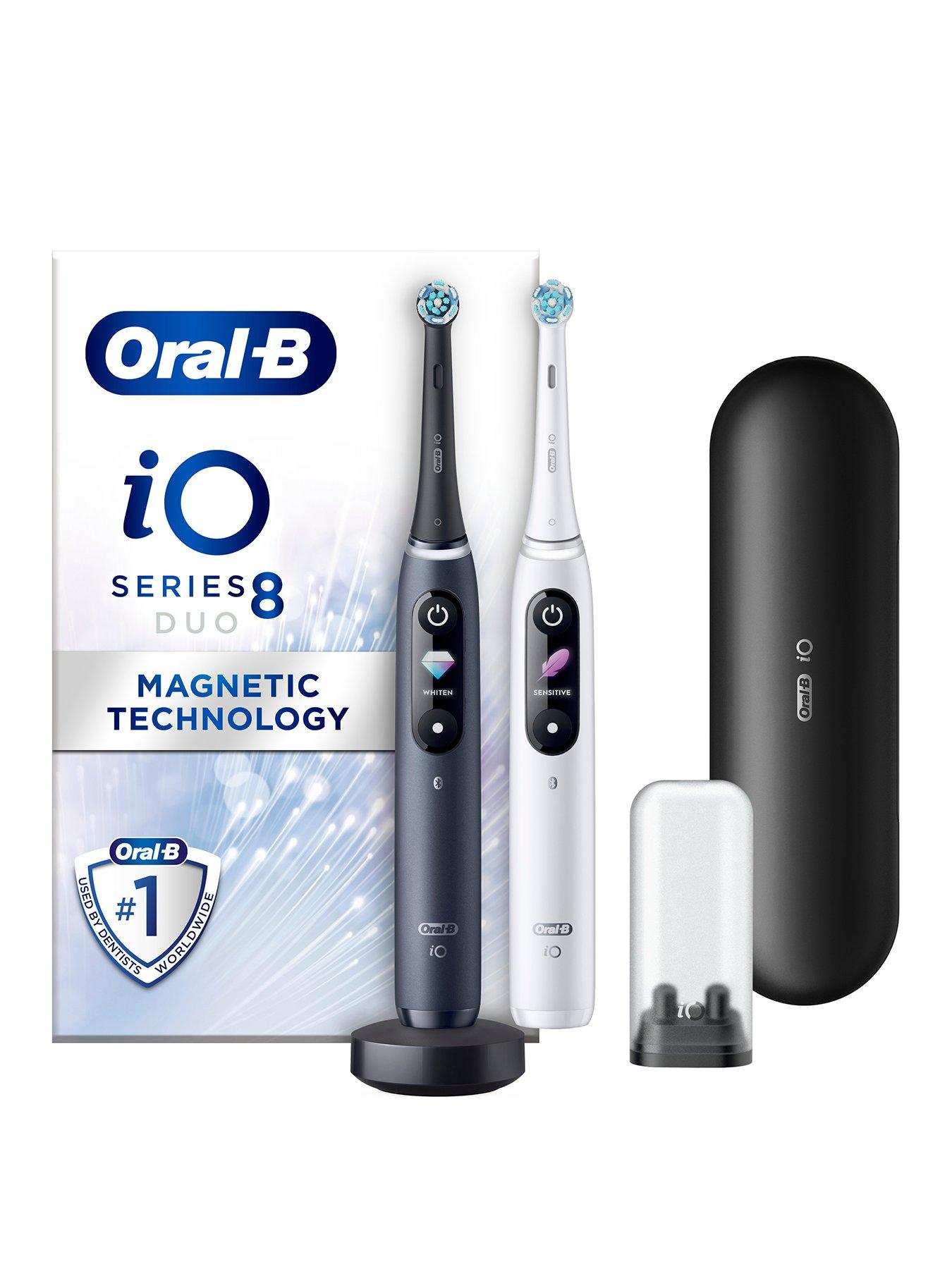  image of oral-b-io8-white-alabaster-amp-black-onyx-duo-pack