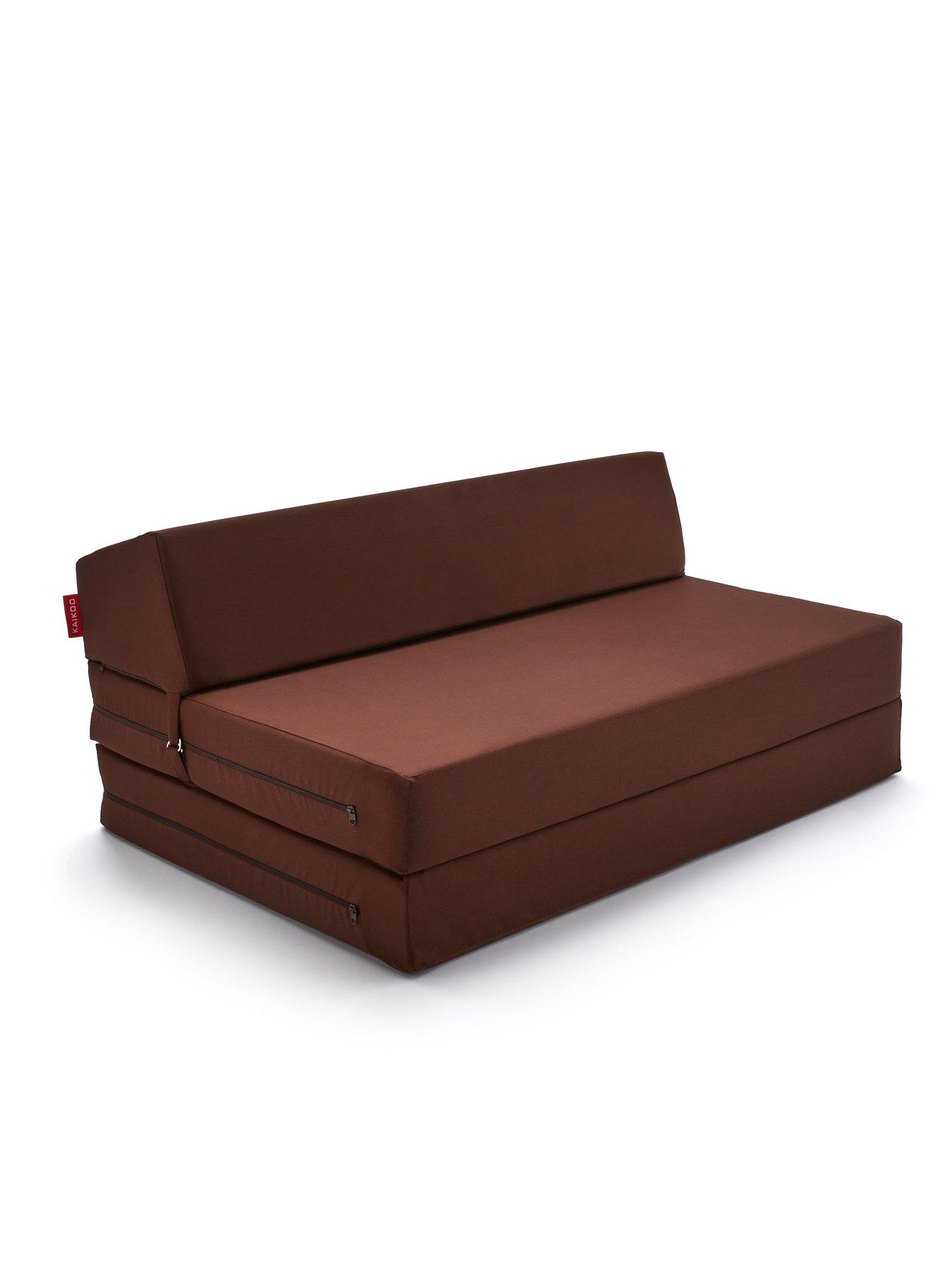  image of kaikoo-double-folding-chair-bed-chocolate