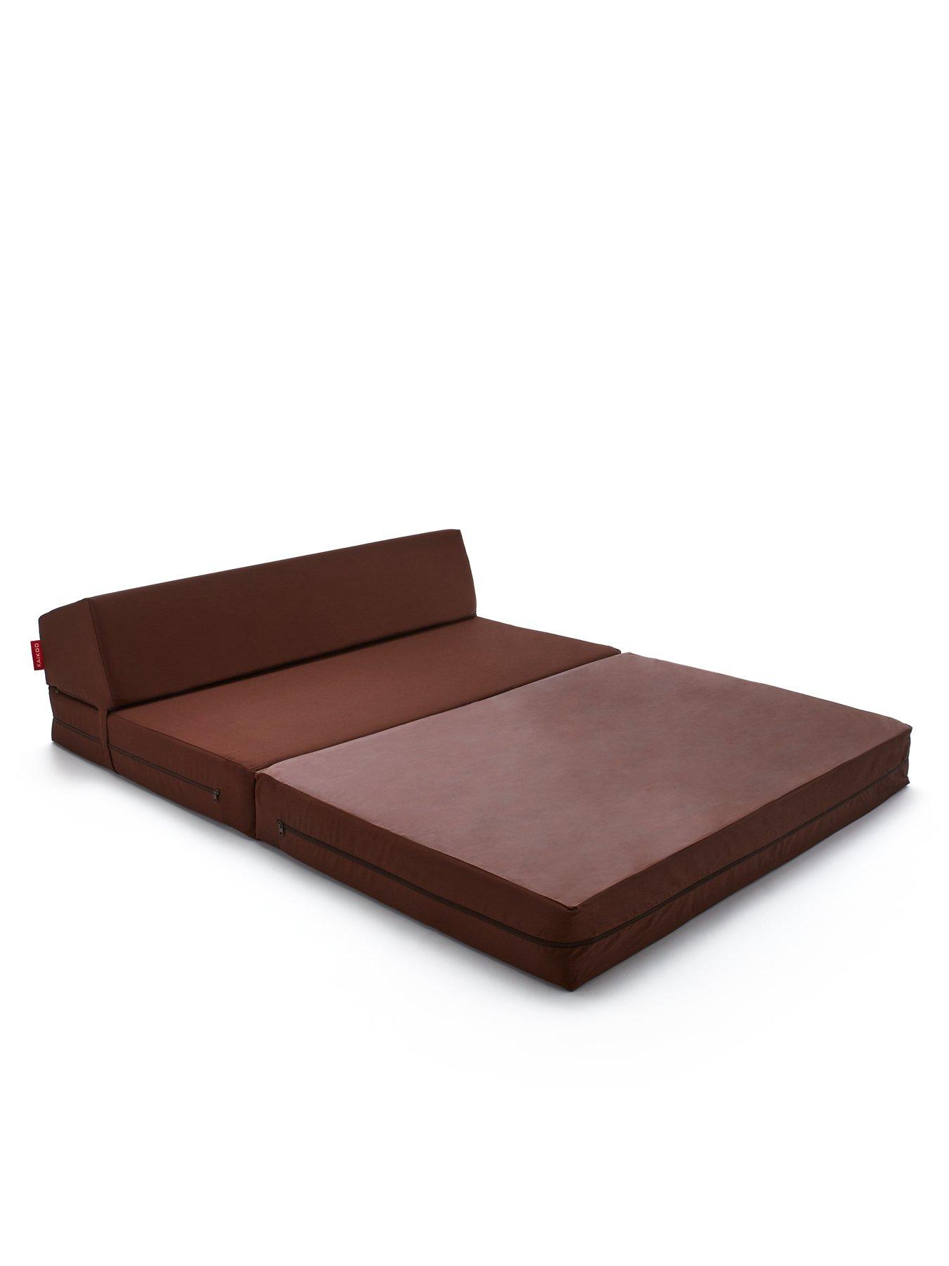 KAIKOO Double Folding Chair Bed Chocolate littlewoods