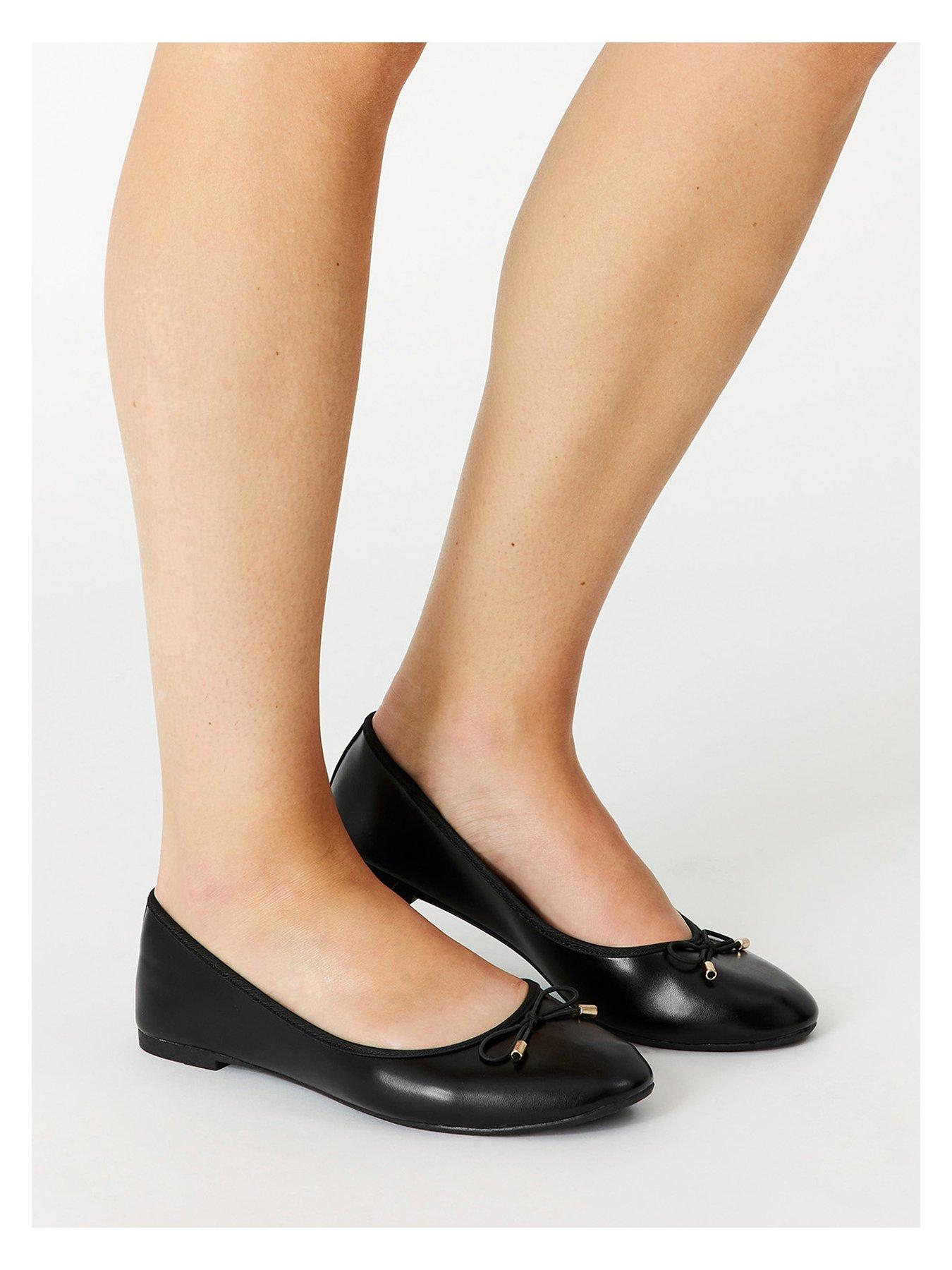  image of accessorize-plain-pu-ballerina-black