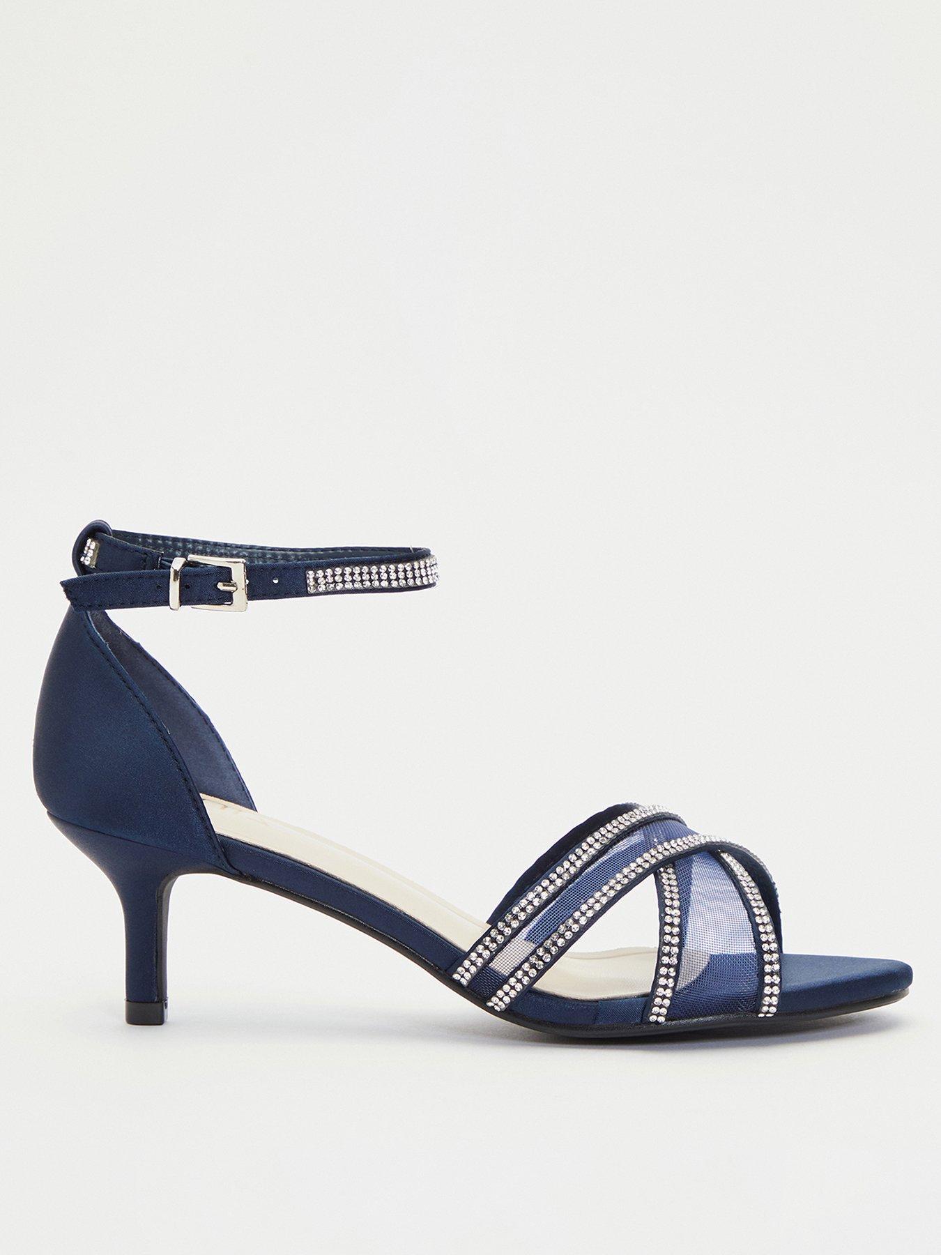 Quiz navy deals diamante sandals