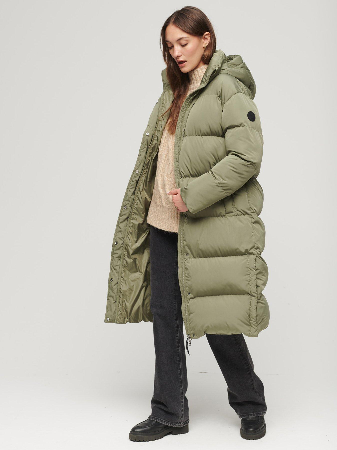 Superdry Everest Longline Puffer Coat - Red