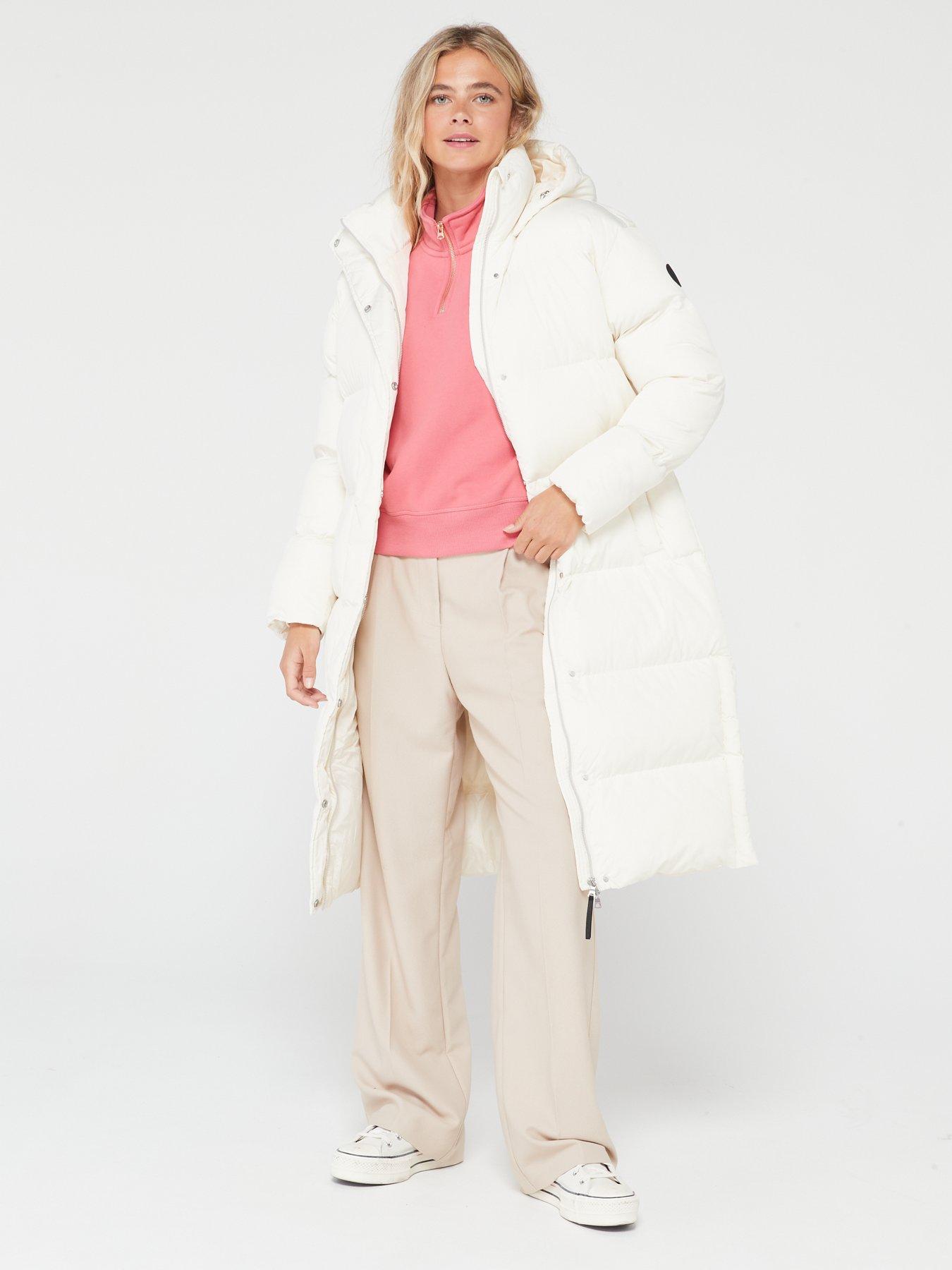 Superdry Faux Fur Hooded Longline Light Padded Puffer Coat - Women's Womens  Jackets