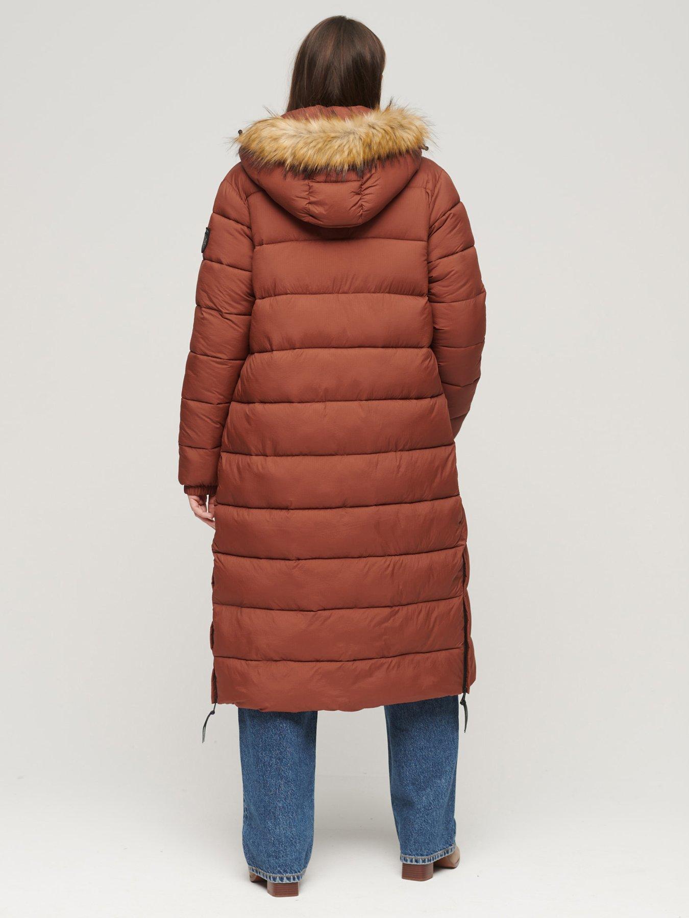 Superdry arctic long puffer coat clearance