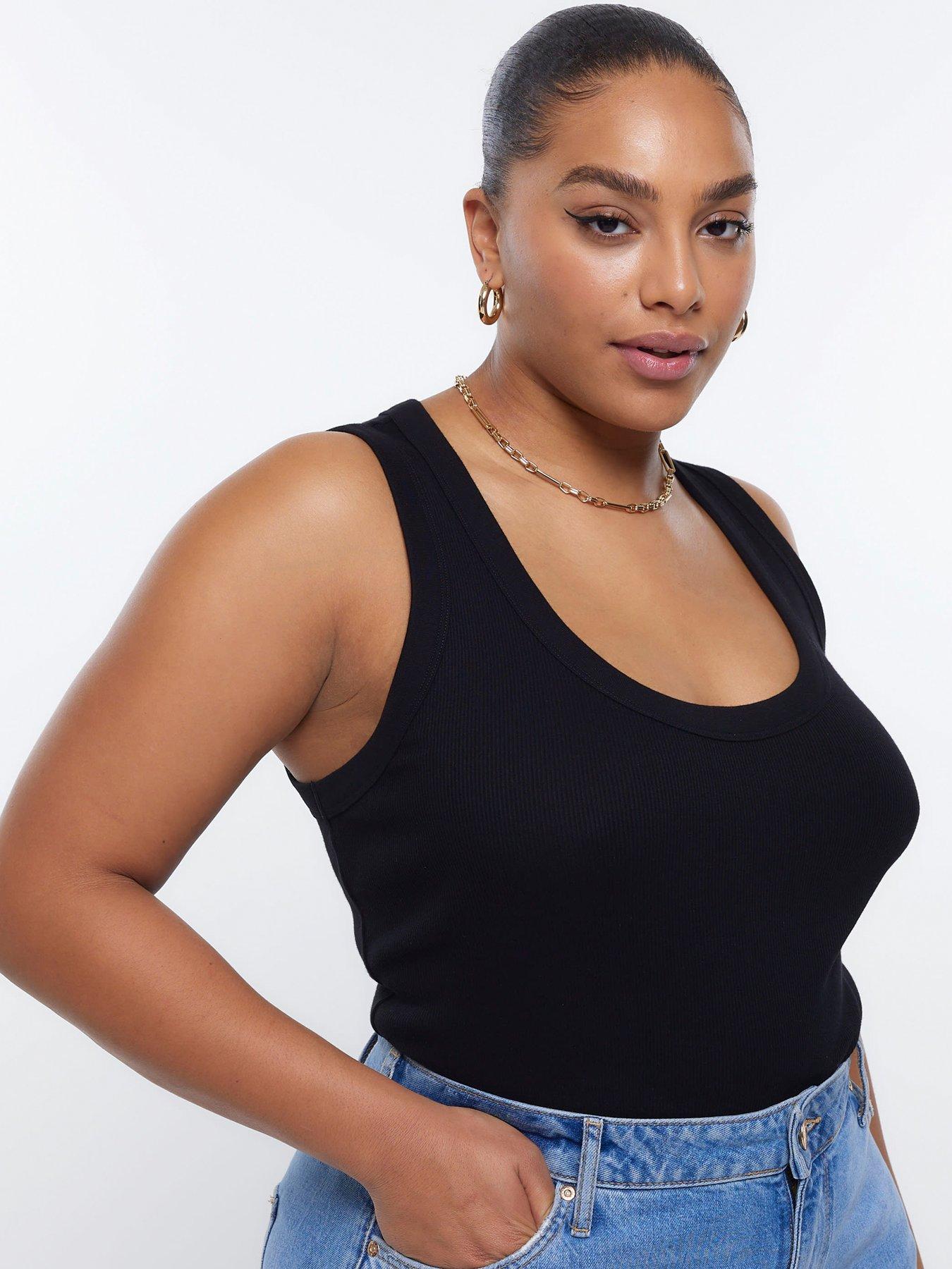  image of ri-plus-plus-scoop-neck-tank-black