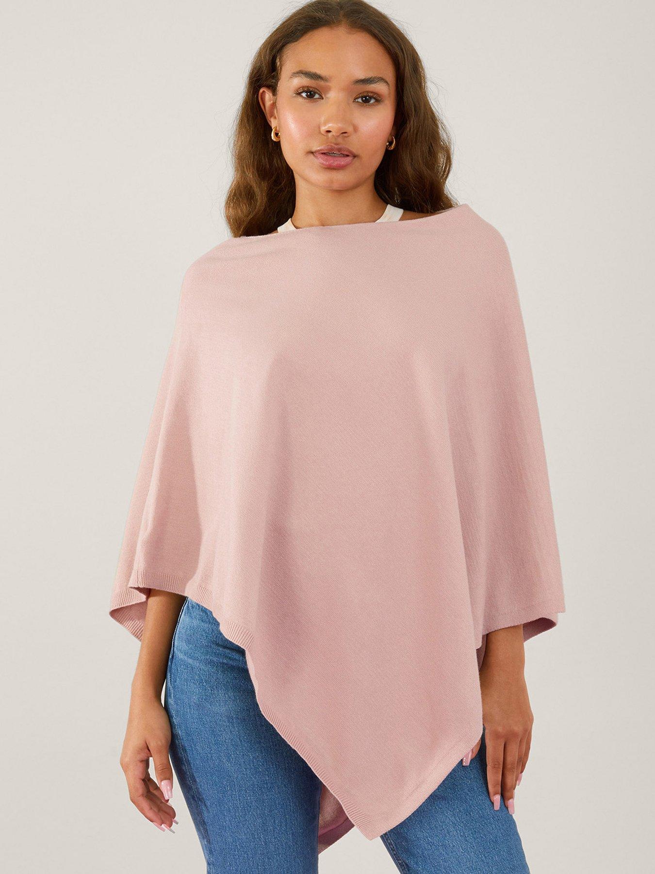  image of accessorize-perfect-knit-poncho-pink