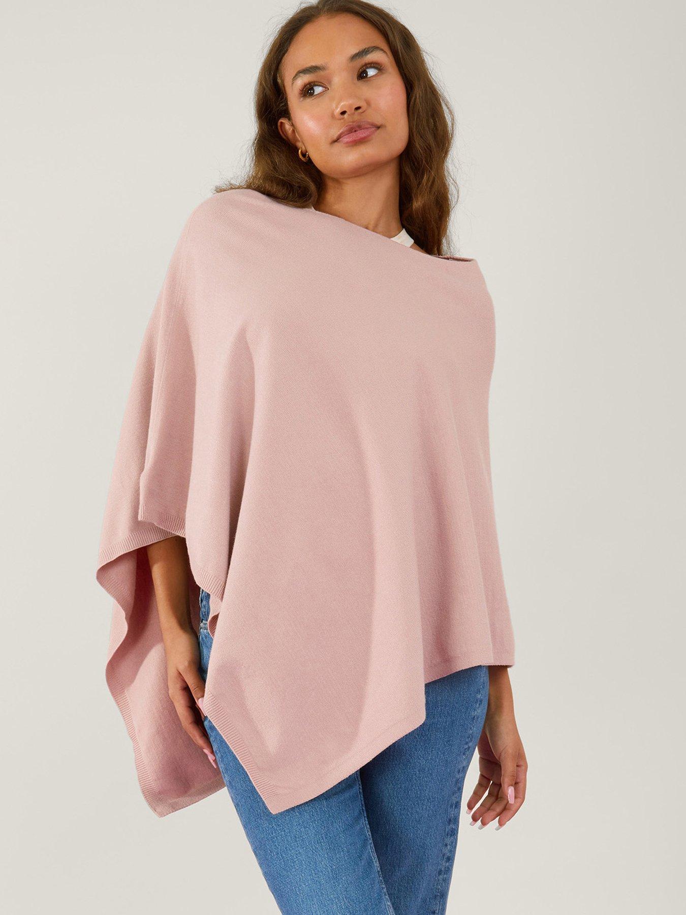  image of accessorize-perfect-knit-poncho-pink