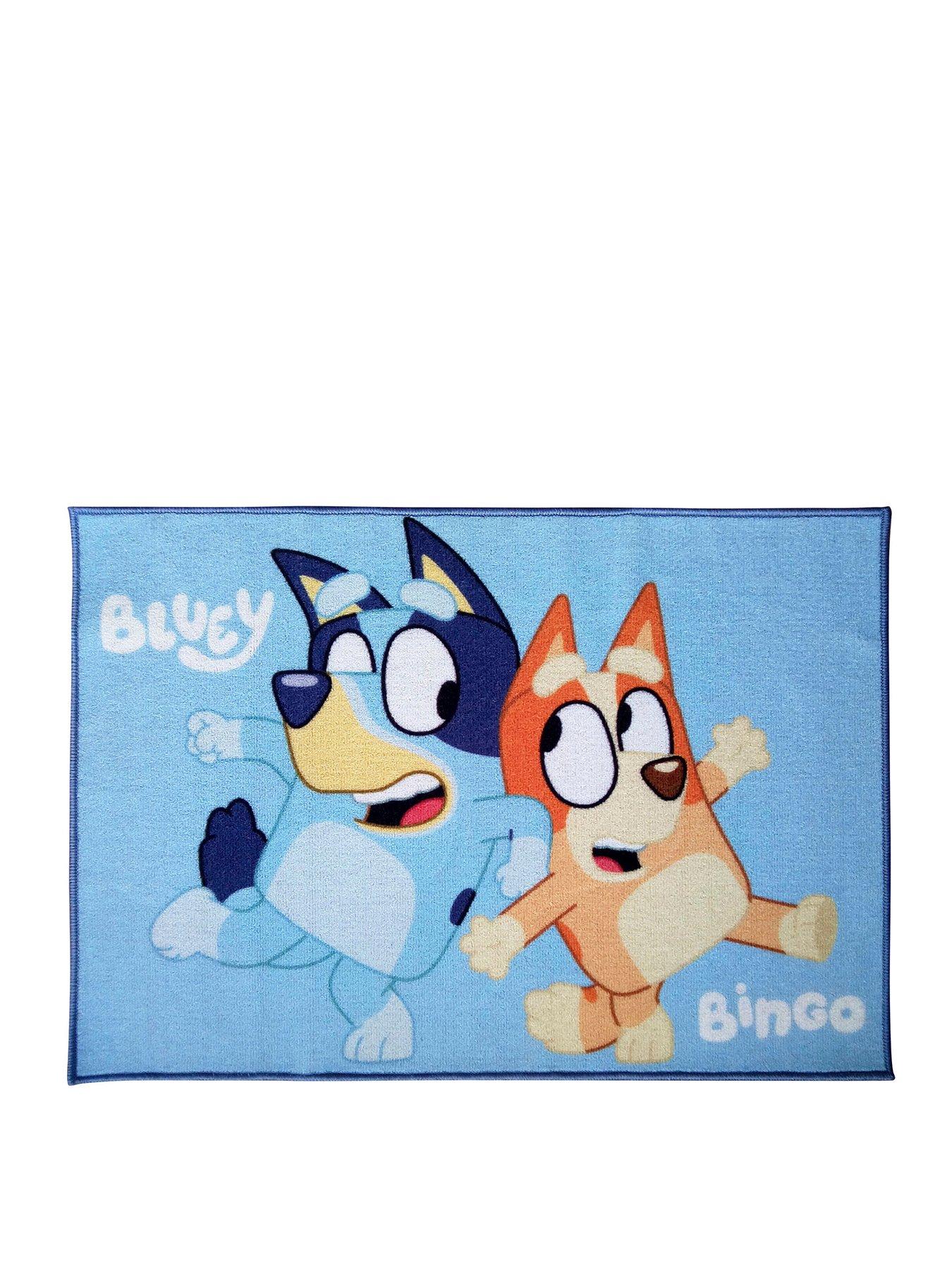 Bluey and Bingo Rectangular Rug Blue Littlewoods