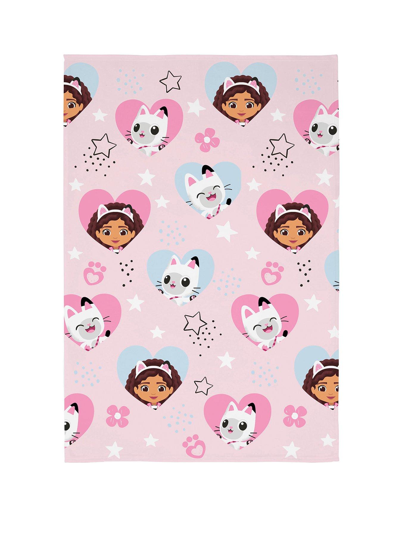 undefined Dollhouse Hearts and Stars Fleece Blanket - Pink