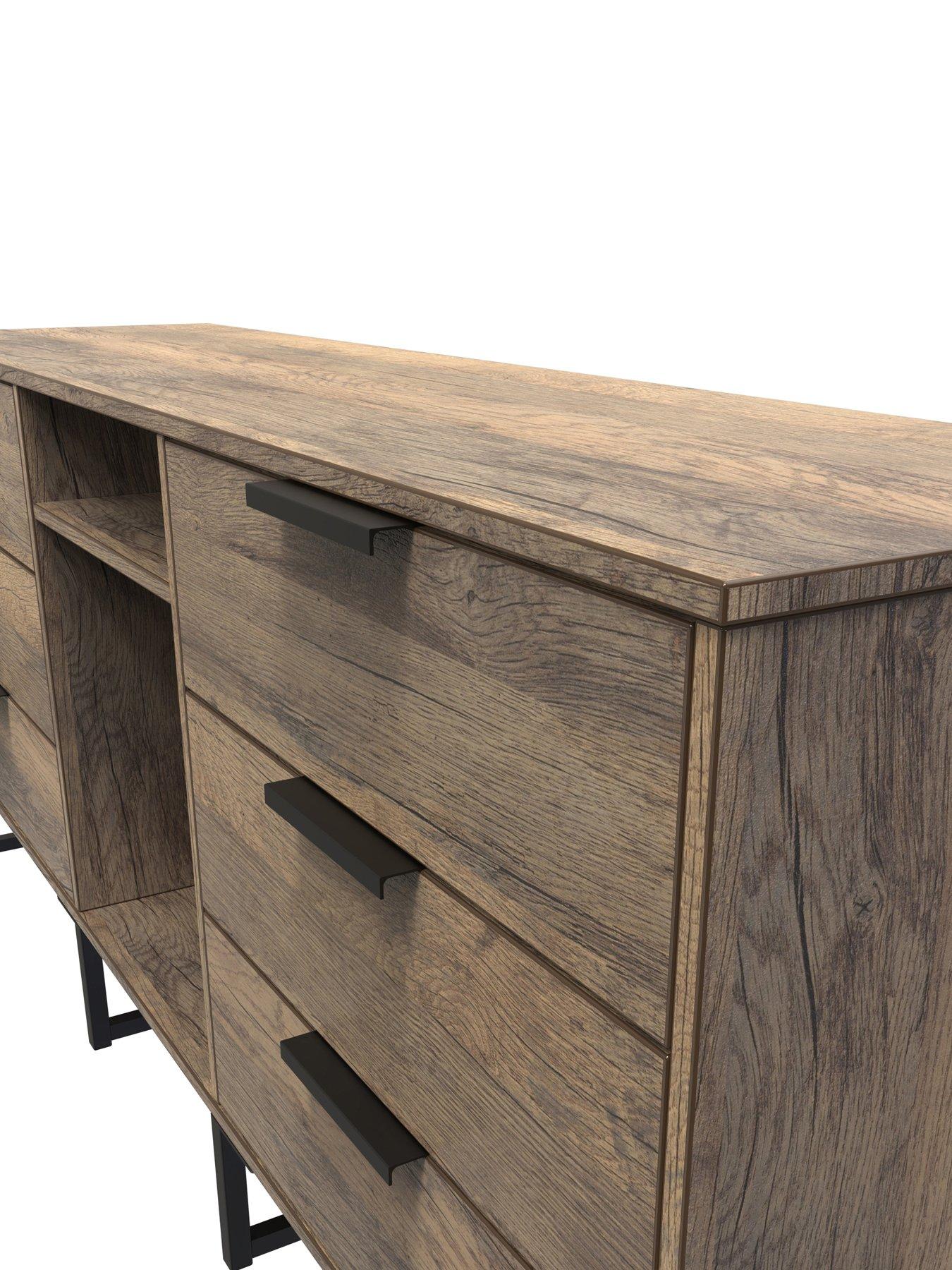  image of swift-emerson-ready-assembled-6-drawer-tv-stand