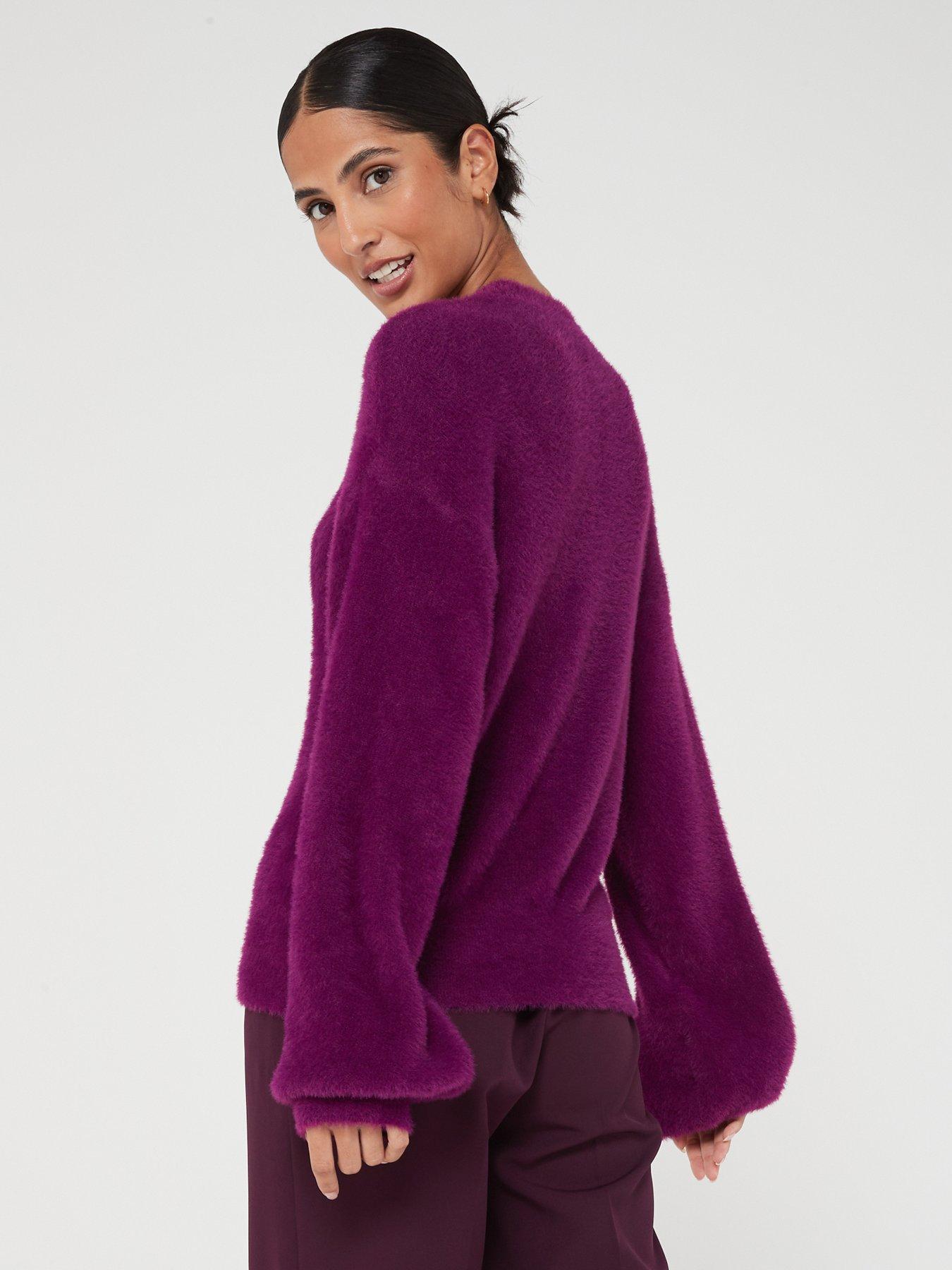 High neck hot sale fluffy jumper