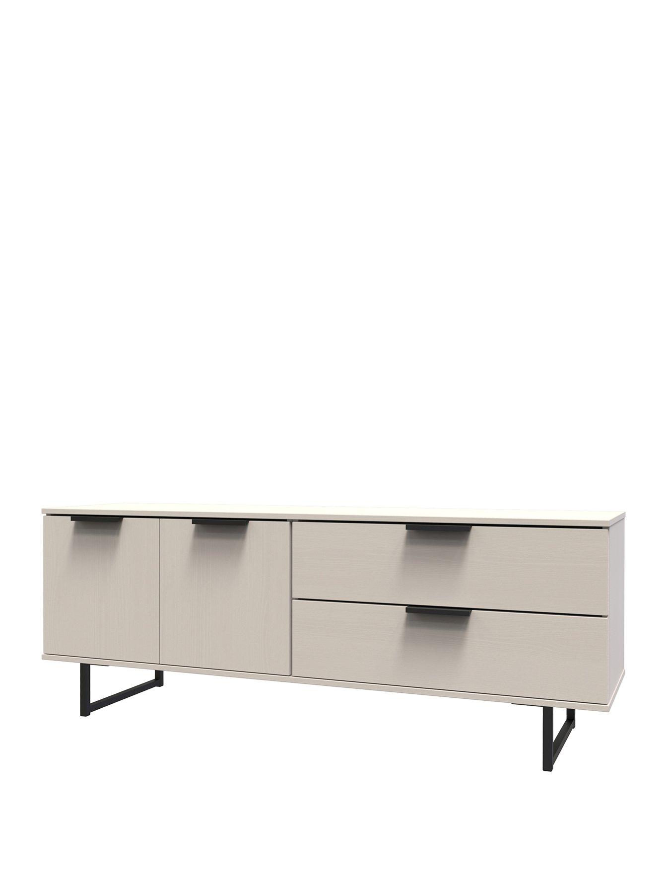  image of swift-emerson-ready-assembled-2-drawer-2-door-wide-sideboard-amp-tv-unit