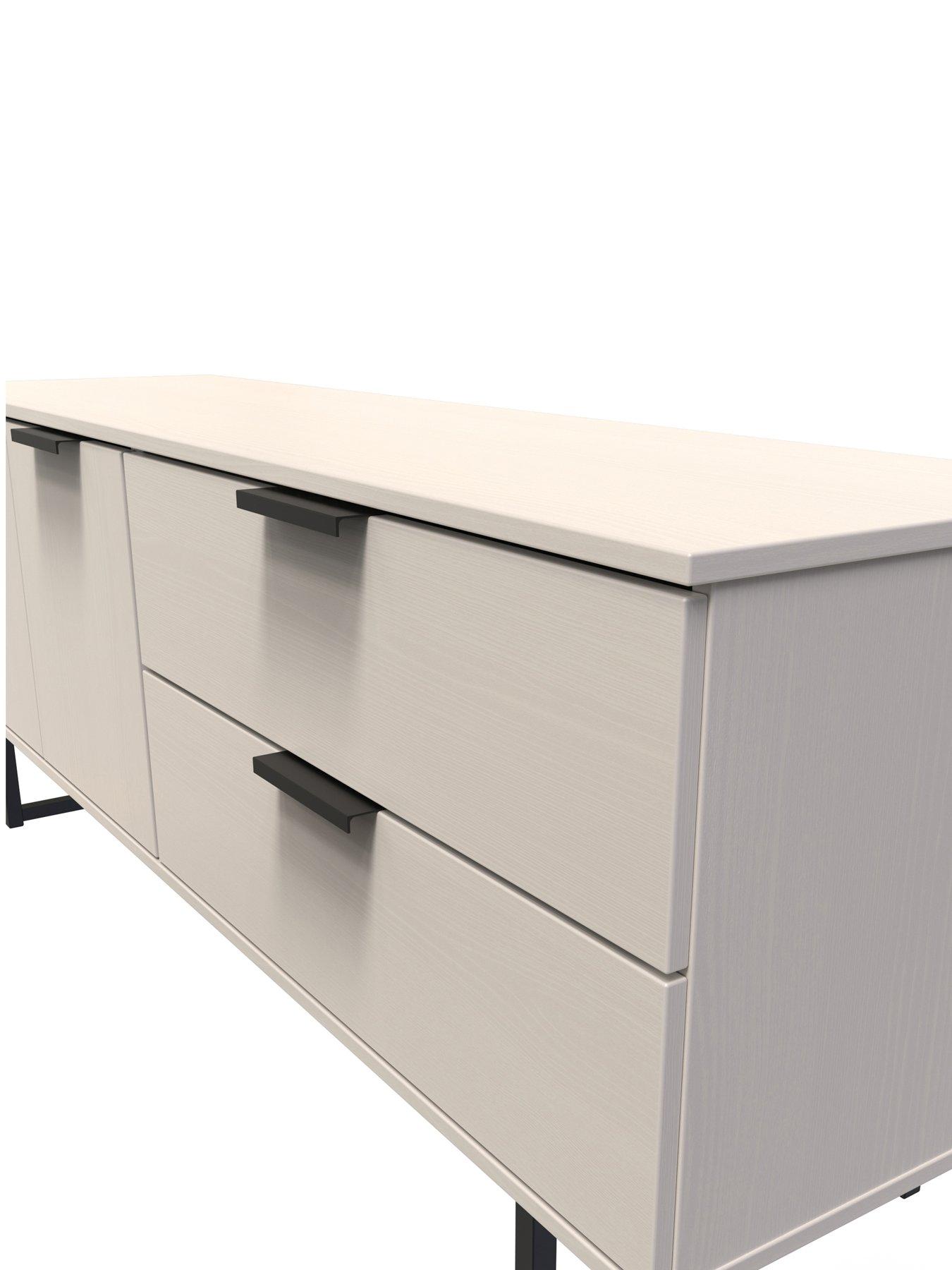  image of swift-emerson-ready-assembled-2-drawer-2-door-wide-sideboard-amp-tv-unit