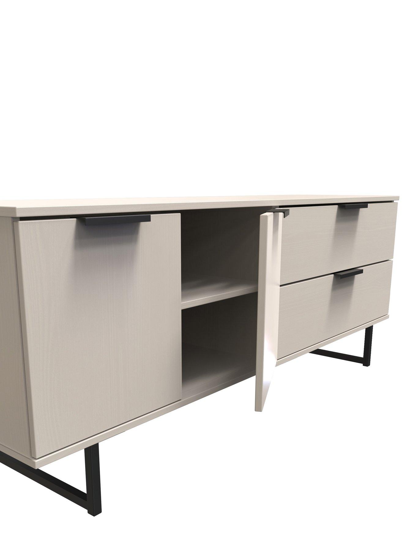 image of swift-emerson-ready-assembled-2-drawer-2-door-wide-sideboard-amp-tv-unit