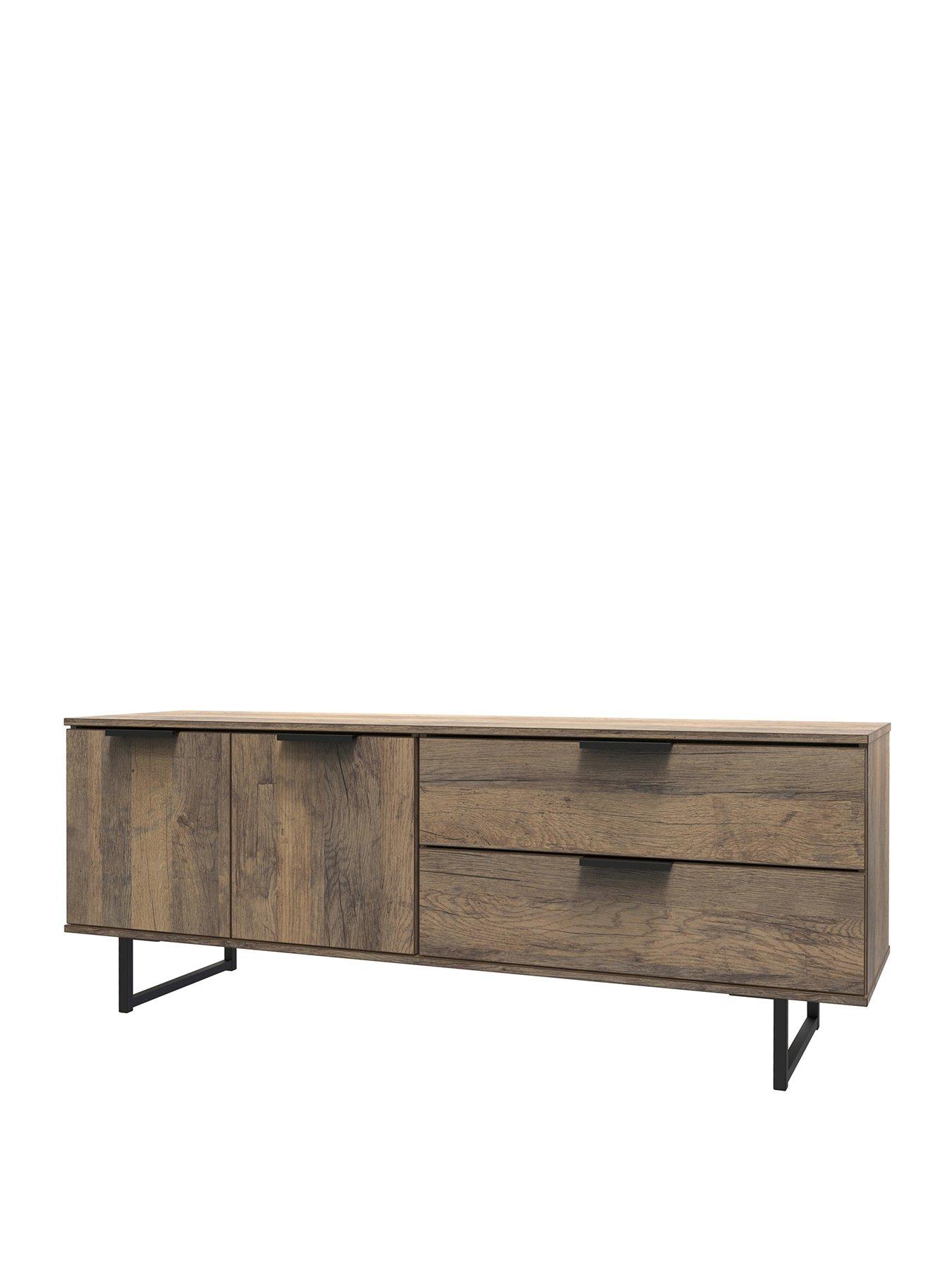  image of swift-emerson-ready-assembled-2-drawer-2-door-wide-sideboard-amp-tv-unit
