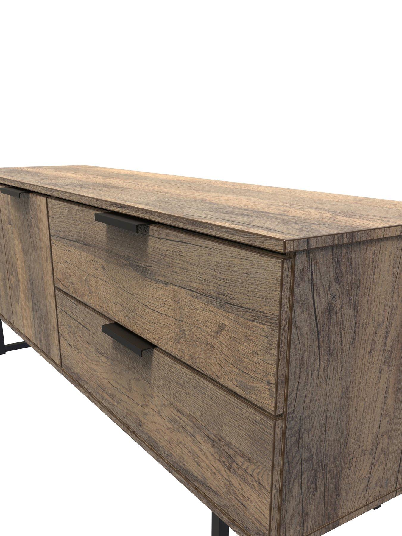  image of swift-emerson-ready-assembled-2-drawer-2-door-wide-sideboard-amp-tv-unit