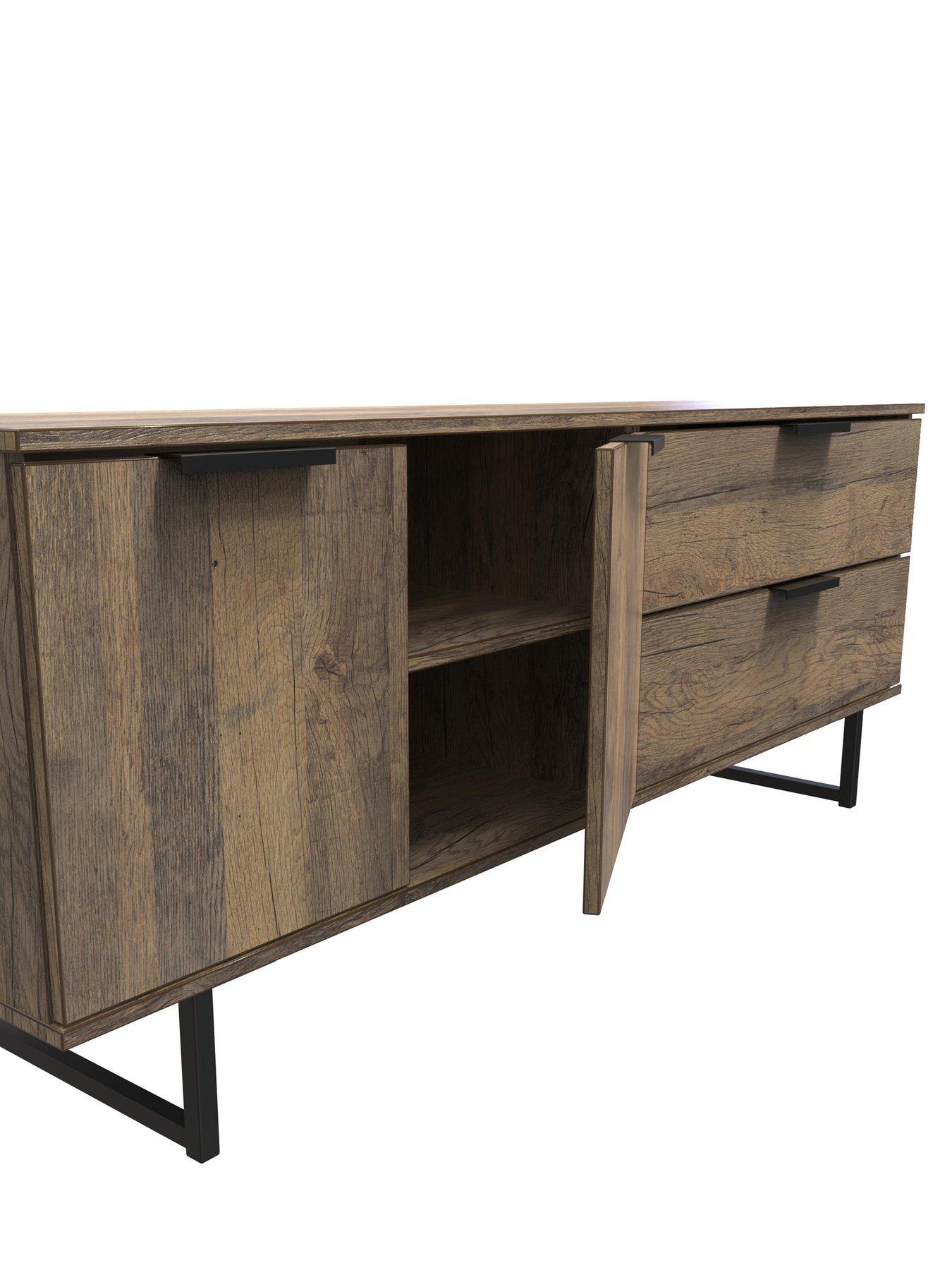  image of swift-emerson-ready-assembled-2-drawer-2-door-wide-sideboard-amp-tv-unit