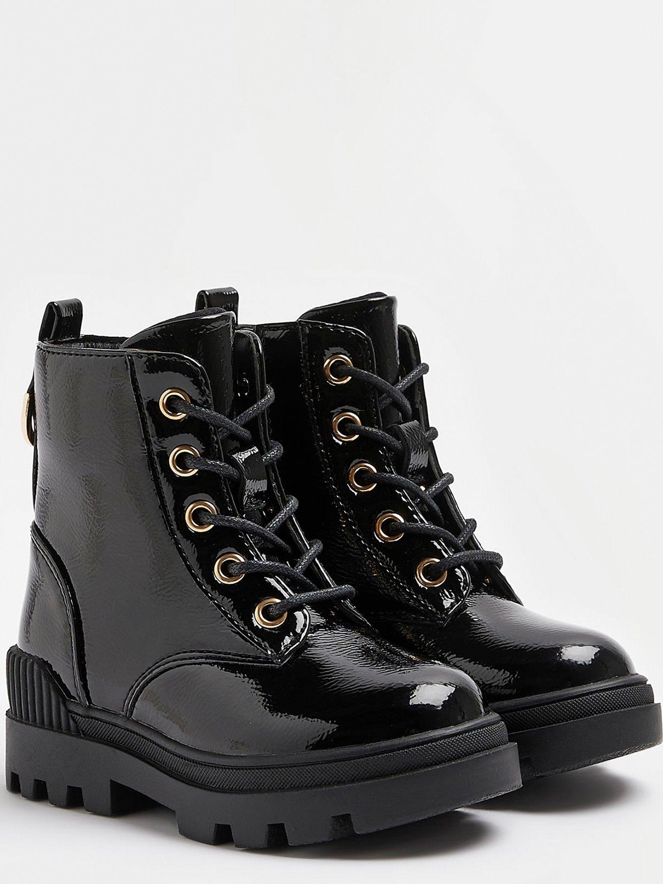 Girls lace best sale up combat boots