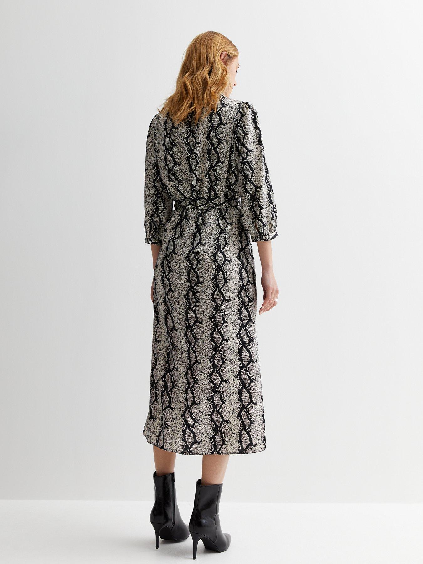 Grey snake 2024 print dress