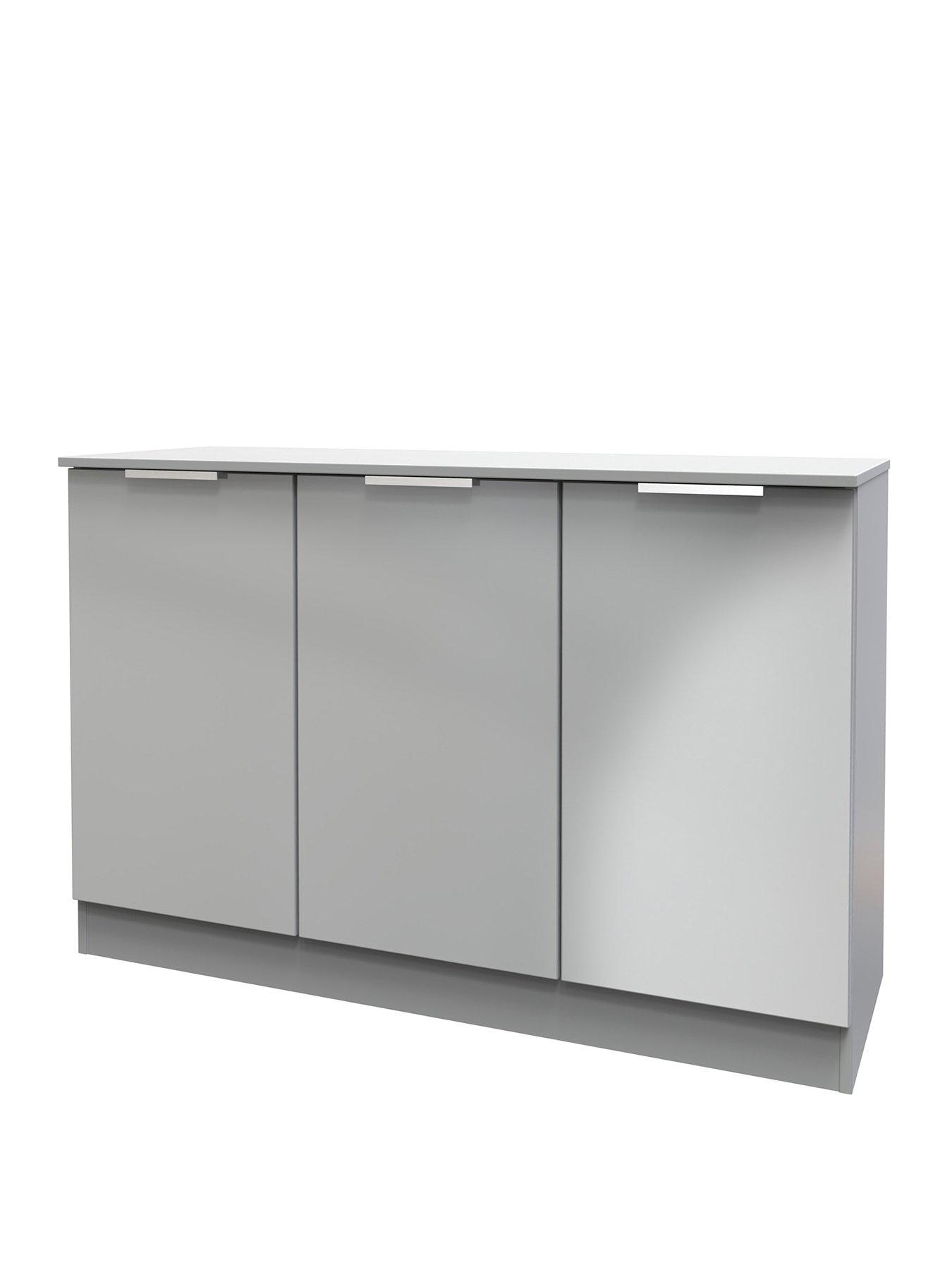  image of swift-adair-ready-assembled-3-door-sideboard-grey