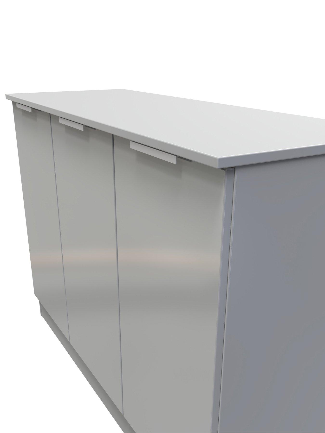 image of swift-adair-ready-assembled-3-door-sideboard-grey