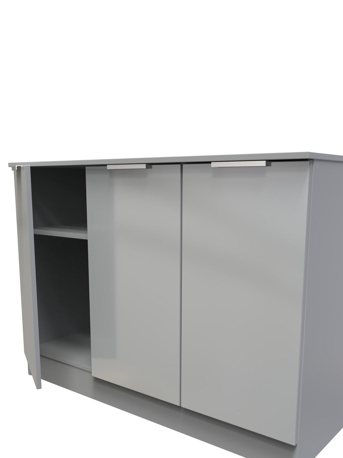  image of swift-adair-ready-assembled-3-door-sideboard-grey