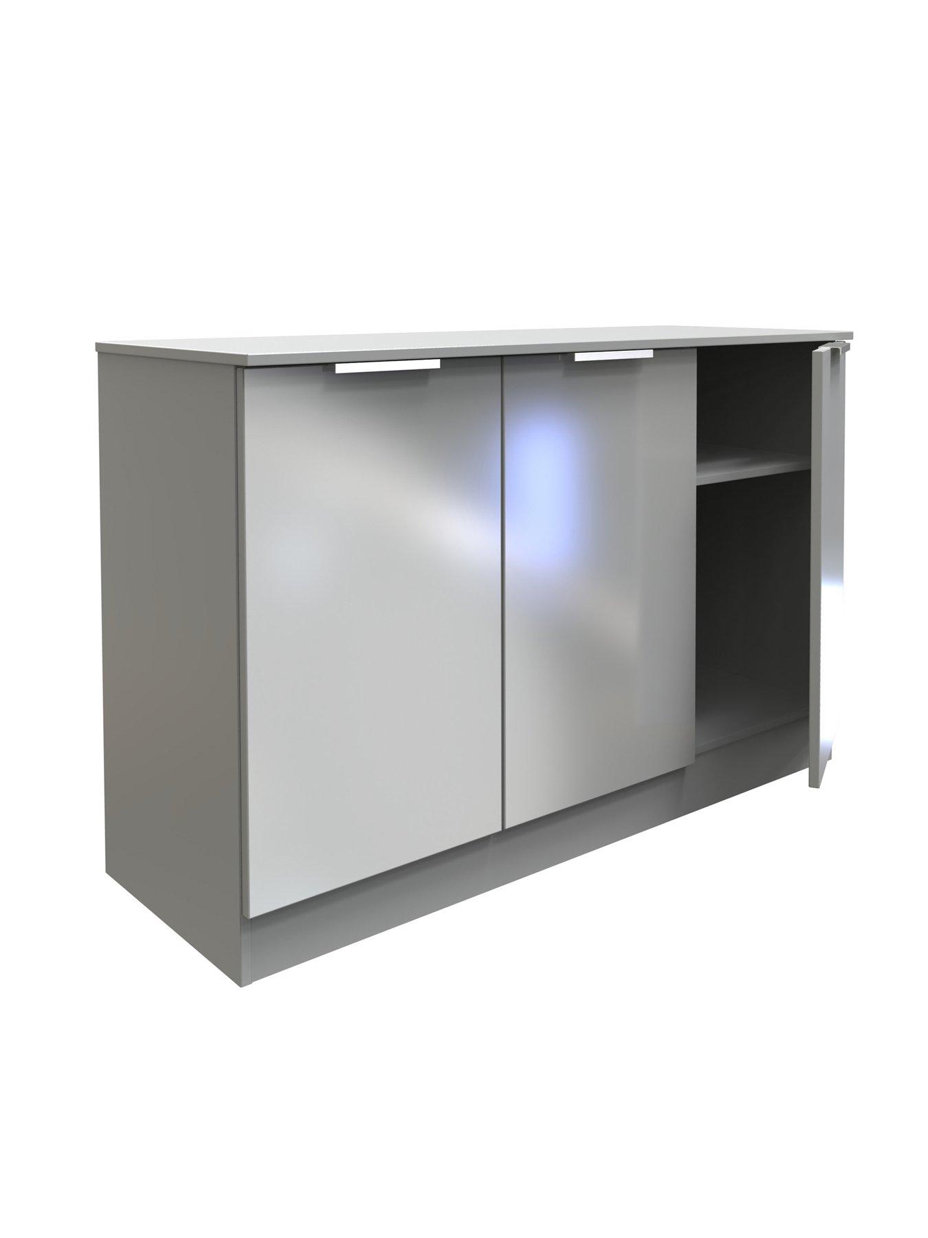  image of swift-adair-ready-assembled-3-door-sideboard-grey
