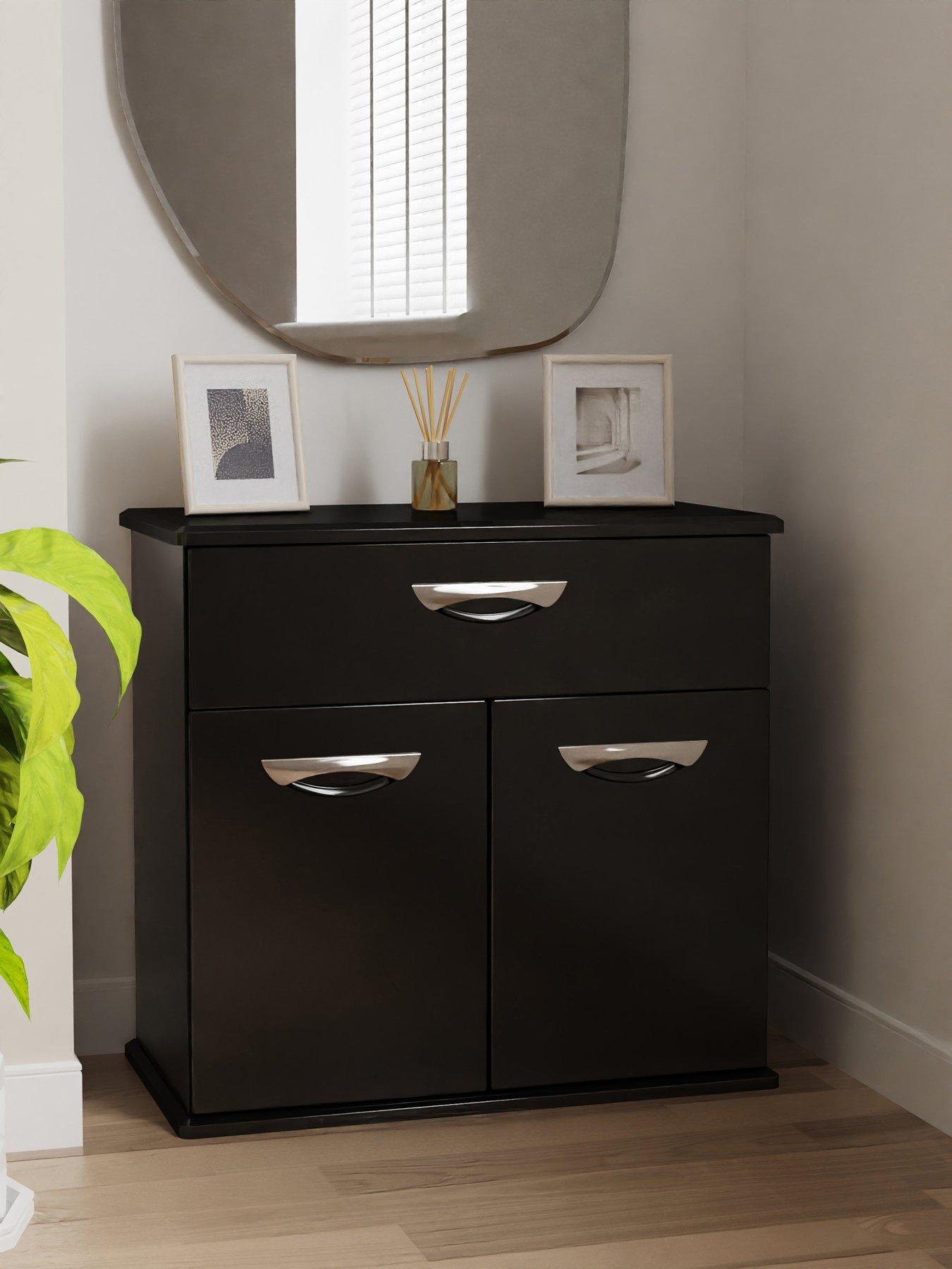 Image 1 of 6 of SWIFT Neptune Ready Assembled High Gloss Compact Sideboard - Black
