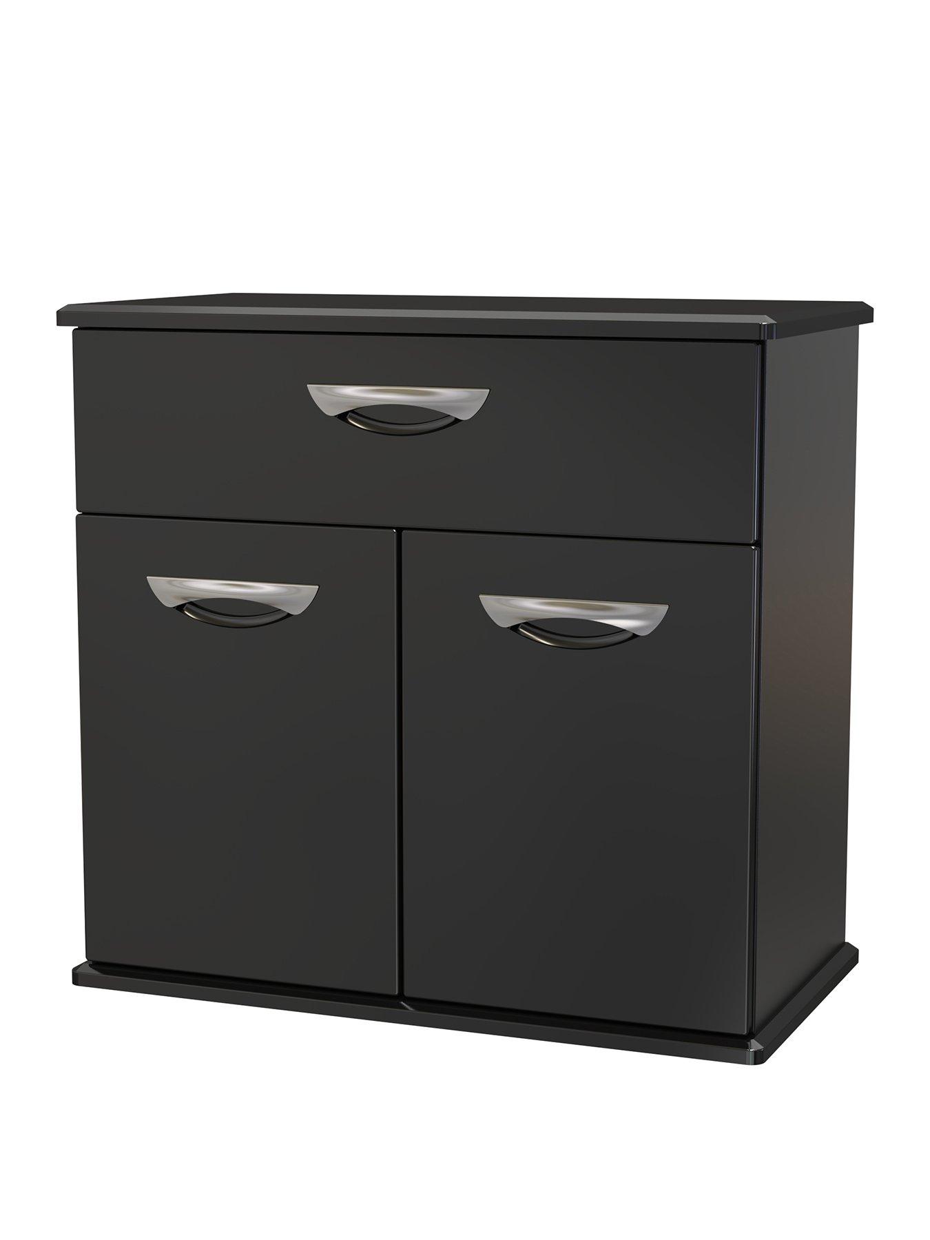 Image 3 of 6 of SWIFT Neptune Ready Assembled High Gloss Compact Sideboard - Black