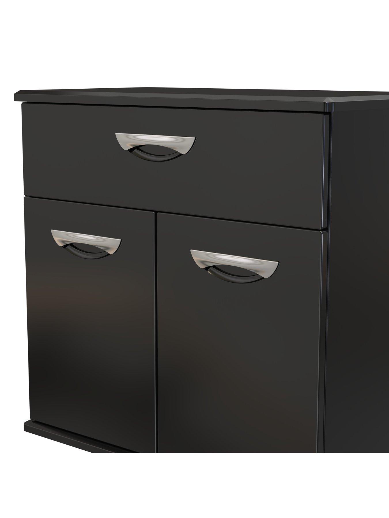 Image 4 of 6 of SWIFT Neptune Ready Assembled High Gloss Compact Sideboard - Black