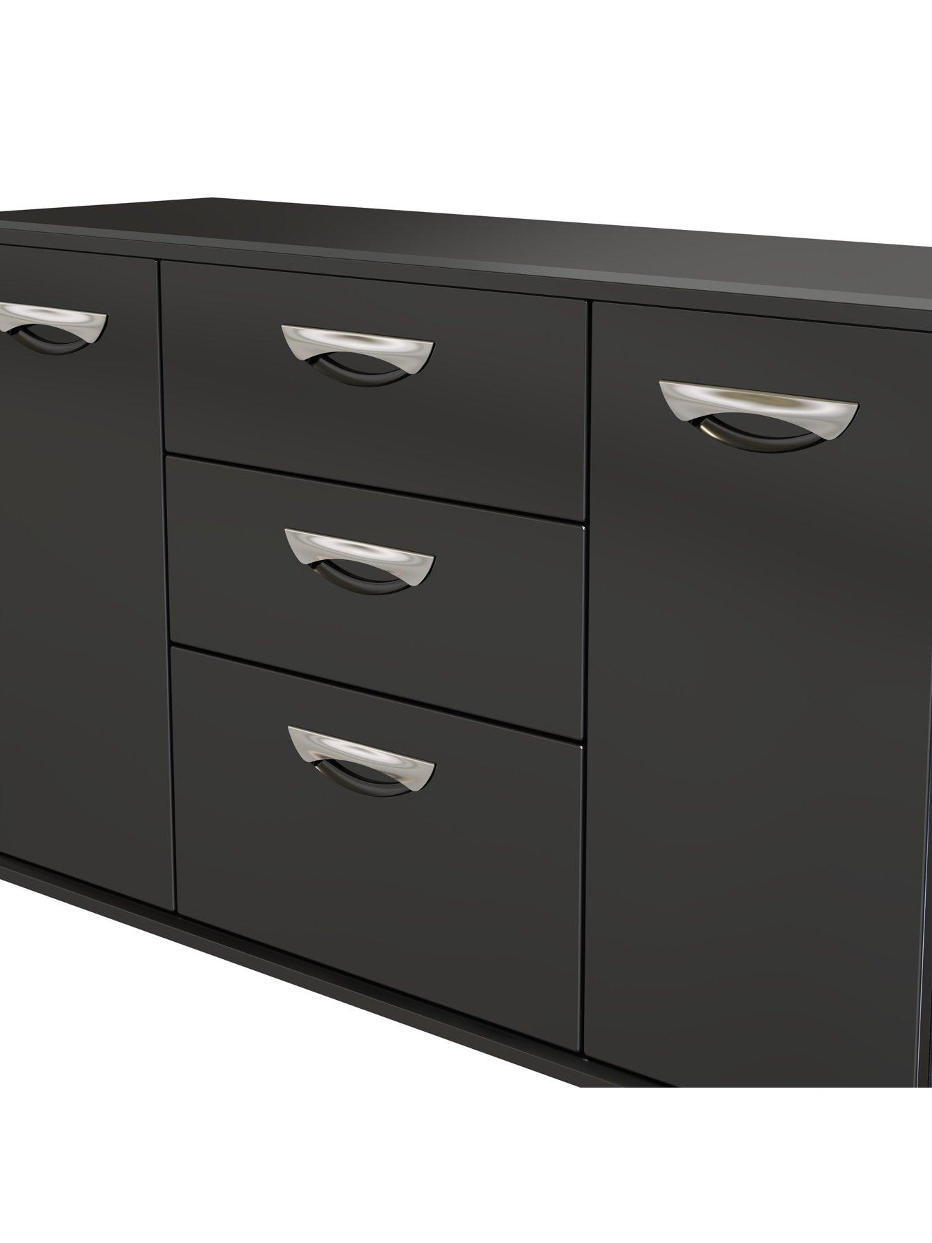 Image 4 of 7 of SWIFT Neptune Ready Assembled High Gloss Large&nbsp;Sideboard - Black