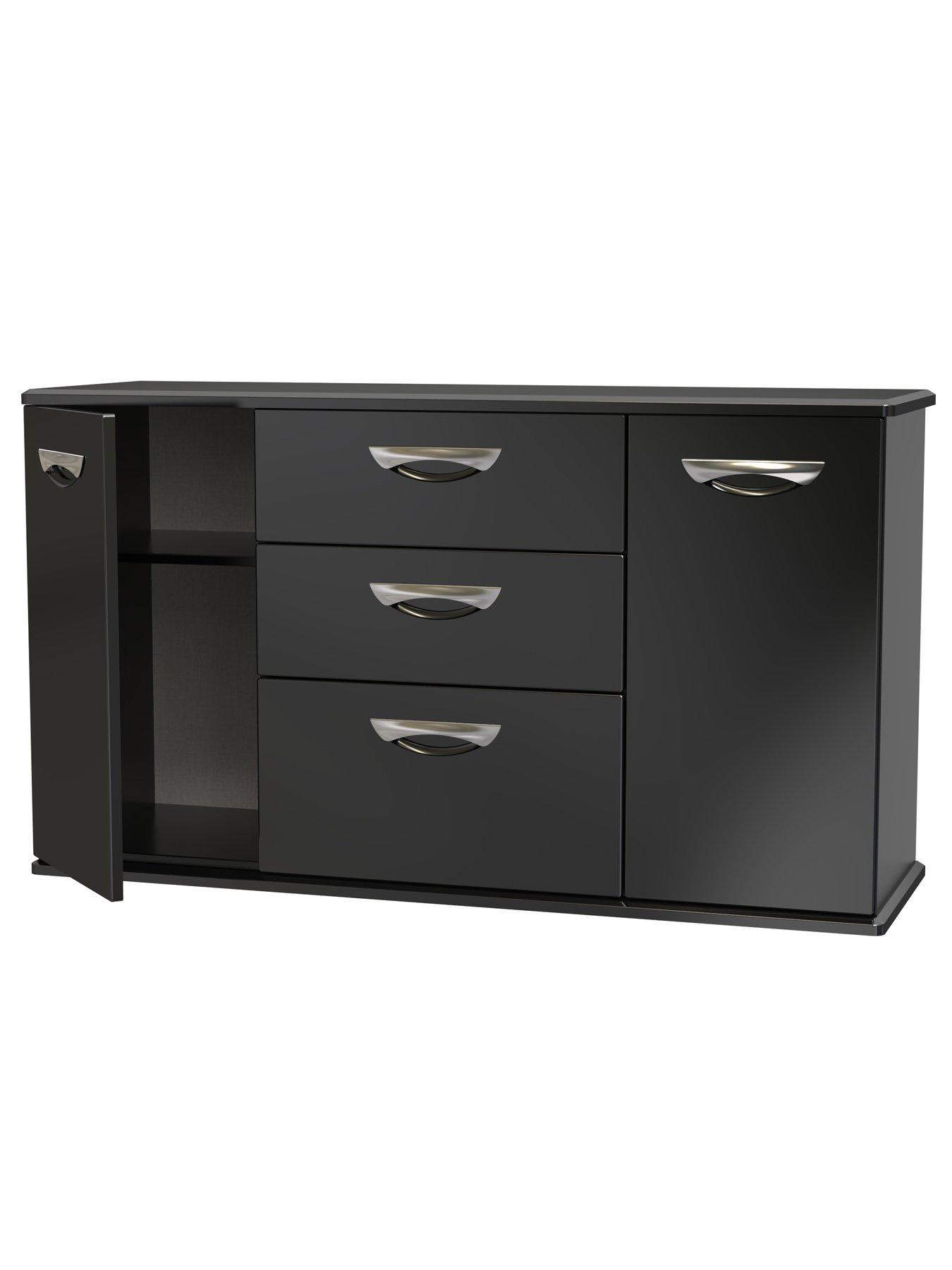 Image 5 of 7 of SWIFT Neptune Ready Assembled High Gloss Large&nbsp;Sideboard - Black