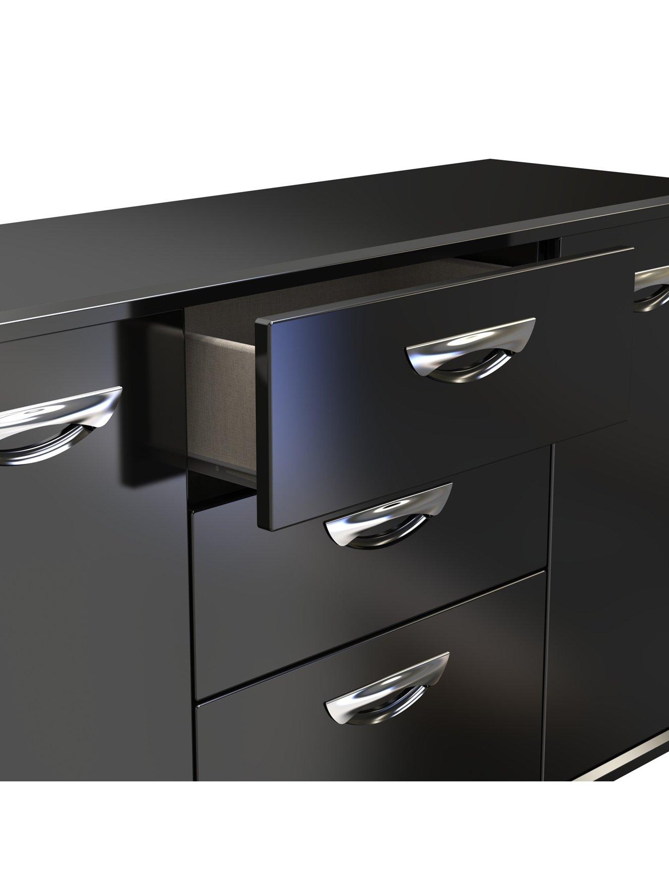 Image 6 of 7 of SWIFT Neptune Ready Assembled High Gloss Large&nbsp;Sideboard - Black