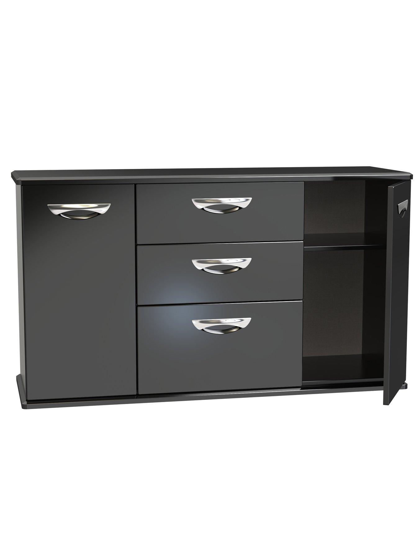 Image 7 of 7 of SWIFT Neptune Ready Assembled High Gloss Large&nbsp;Sideboard - Black