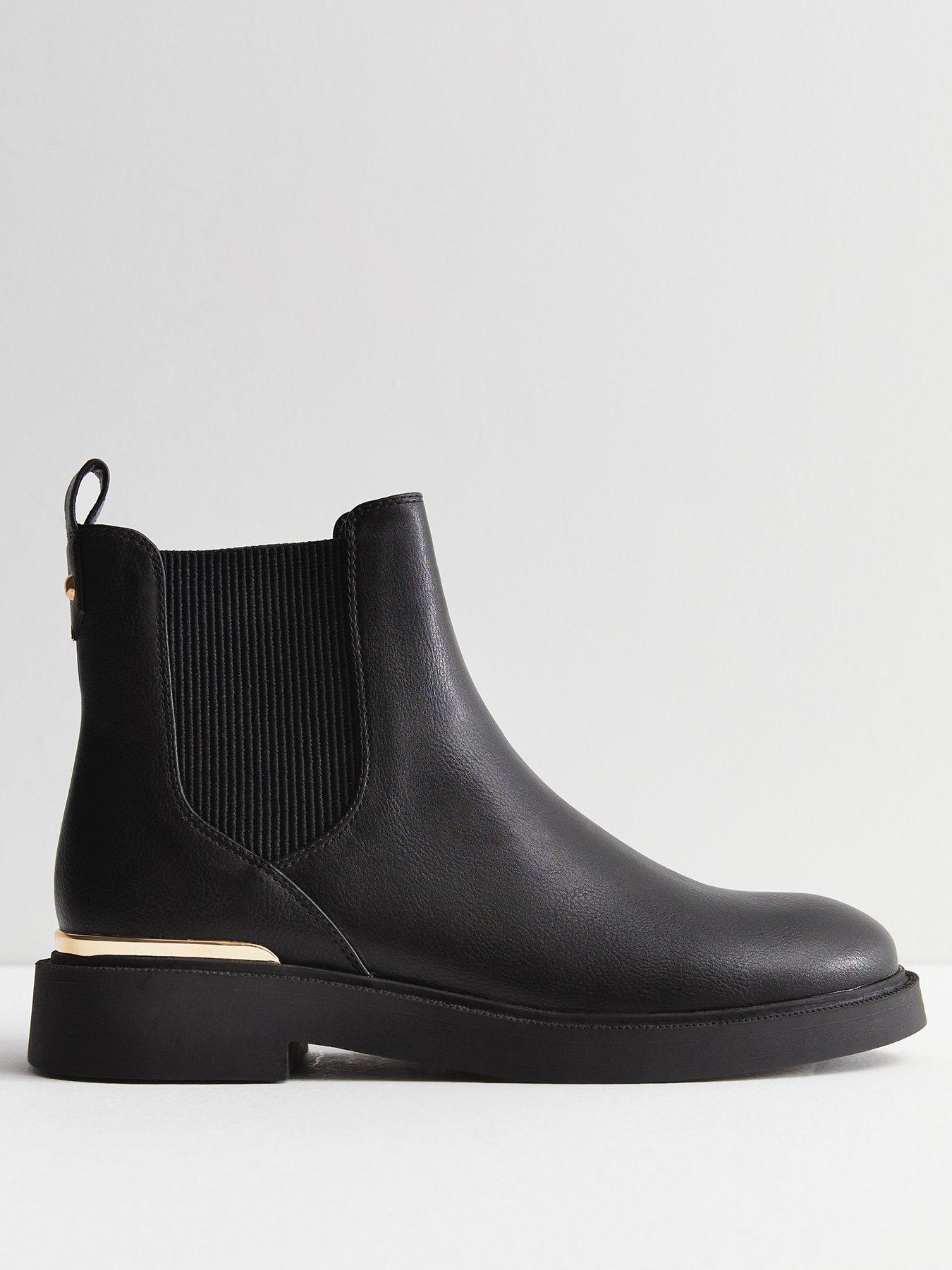 Leather look chelsea hot sale boots