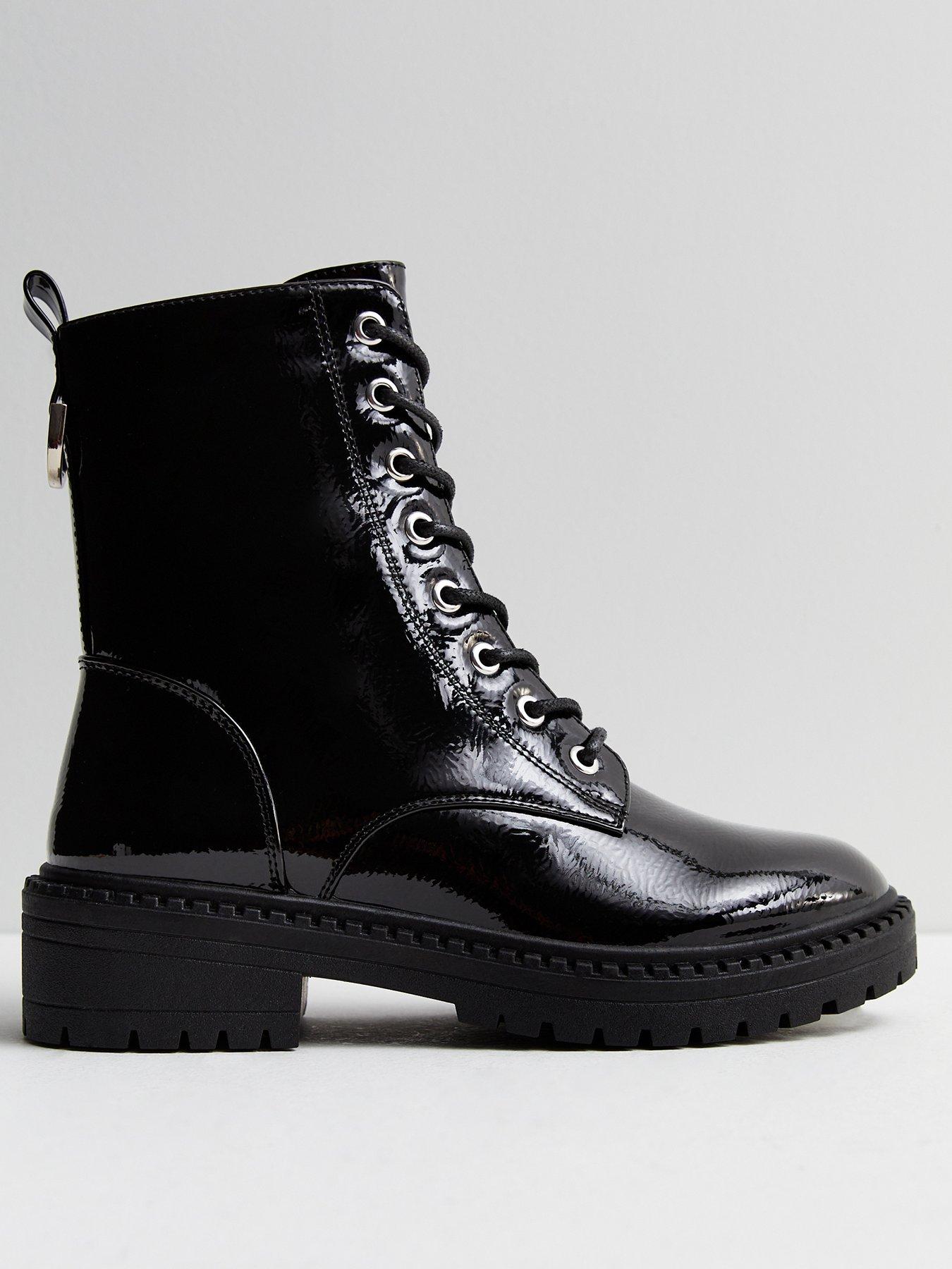 Black patent boots outlet new look