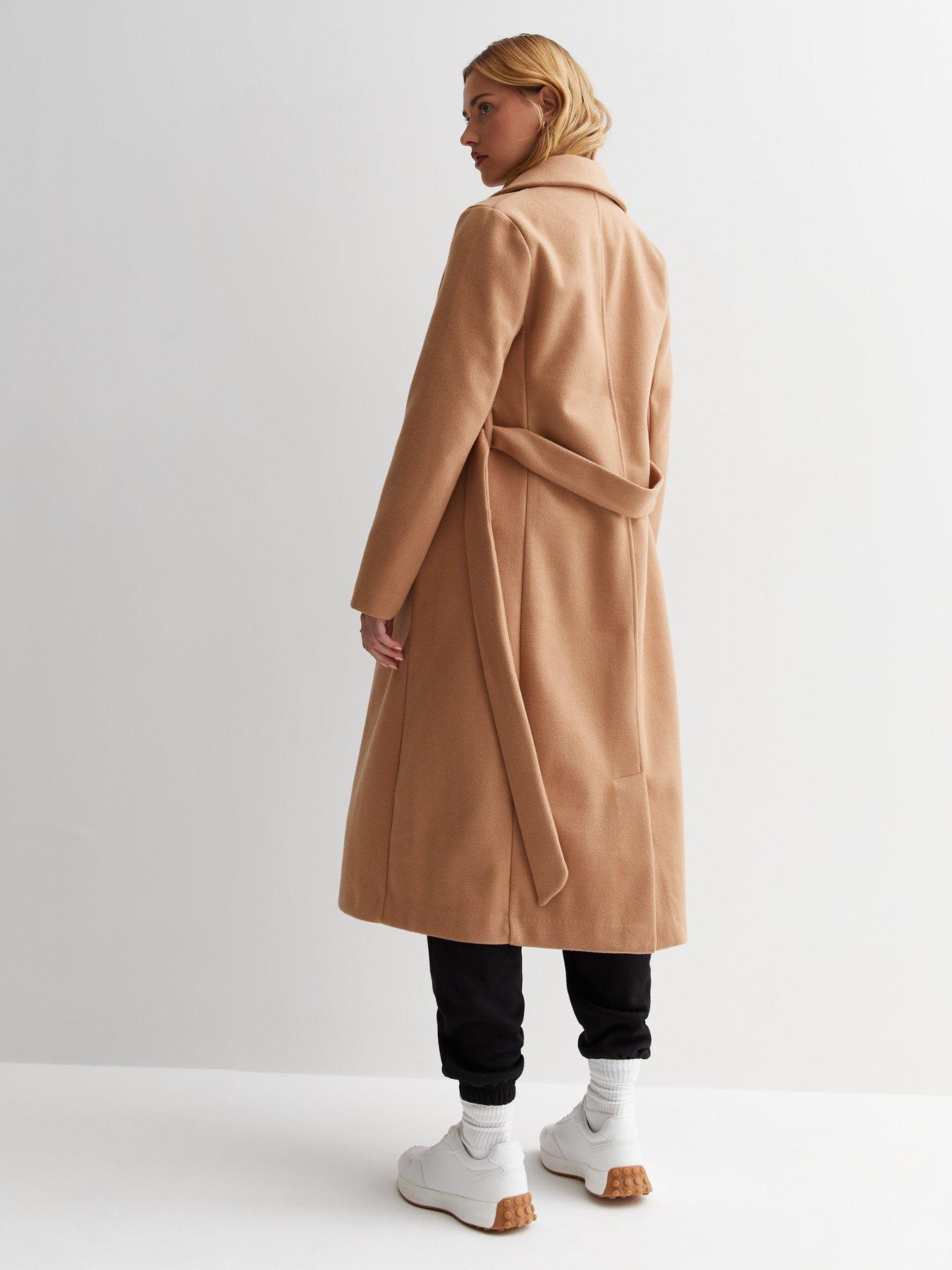 New look coat on sale camel