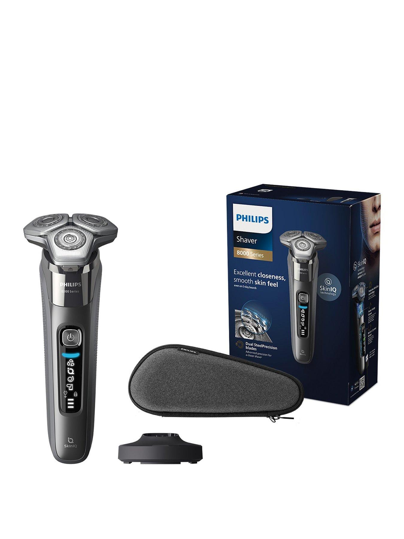 undefined Series 8000 Wet  &  Dry Men's Electric Shaver with Pop-up Trimmer, Travel Case, Charging Stand  &  GroomTribe App Connection- S8697/35