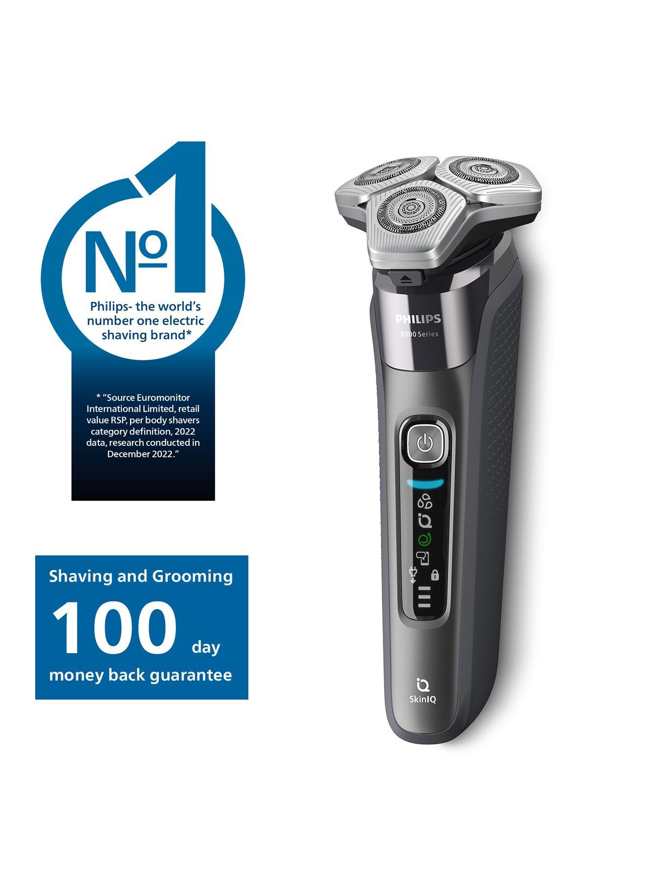 Image 2 of 8 of Philips Series 8000 Wet &amp; Dry Men's Electric Shaver with Pop-up Trimmer, Travel Case, Charging Stand &amp; GroomTribe App Connection- S8697/35