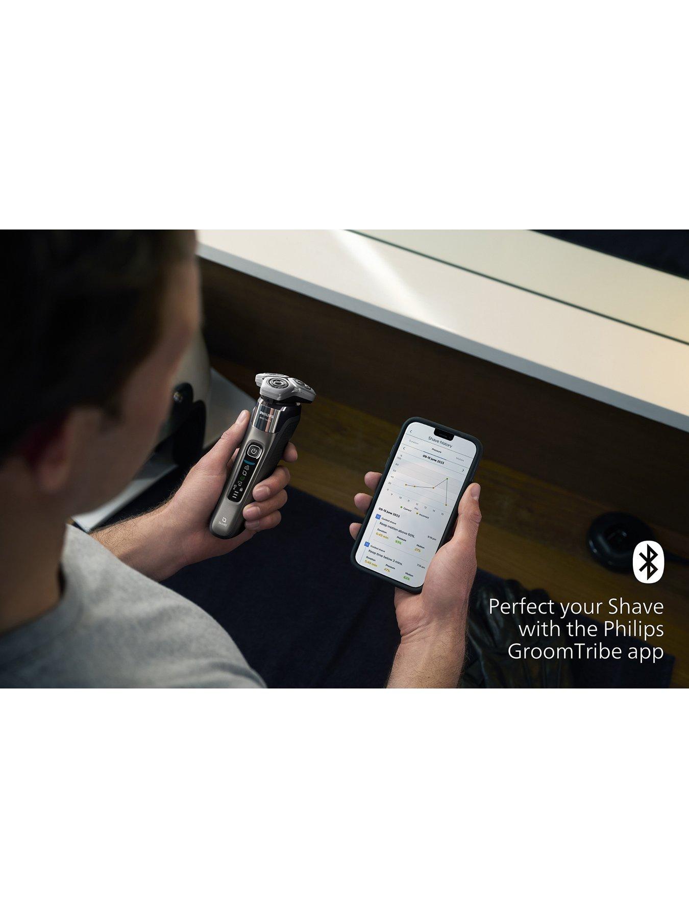 Image 6 of 8 of Philips Series 8000 Wet &amp; Dry Men's Electric Shaver with Pop-up Trimmer, Travel Case, Charging Stand &amp; GroomTribe App Connection- S8697/35
