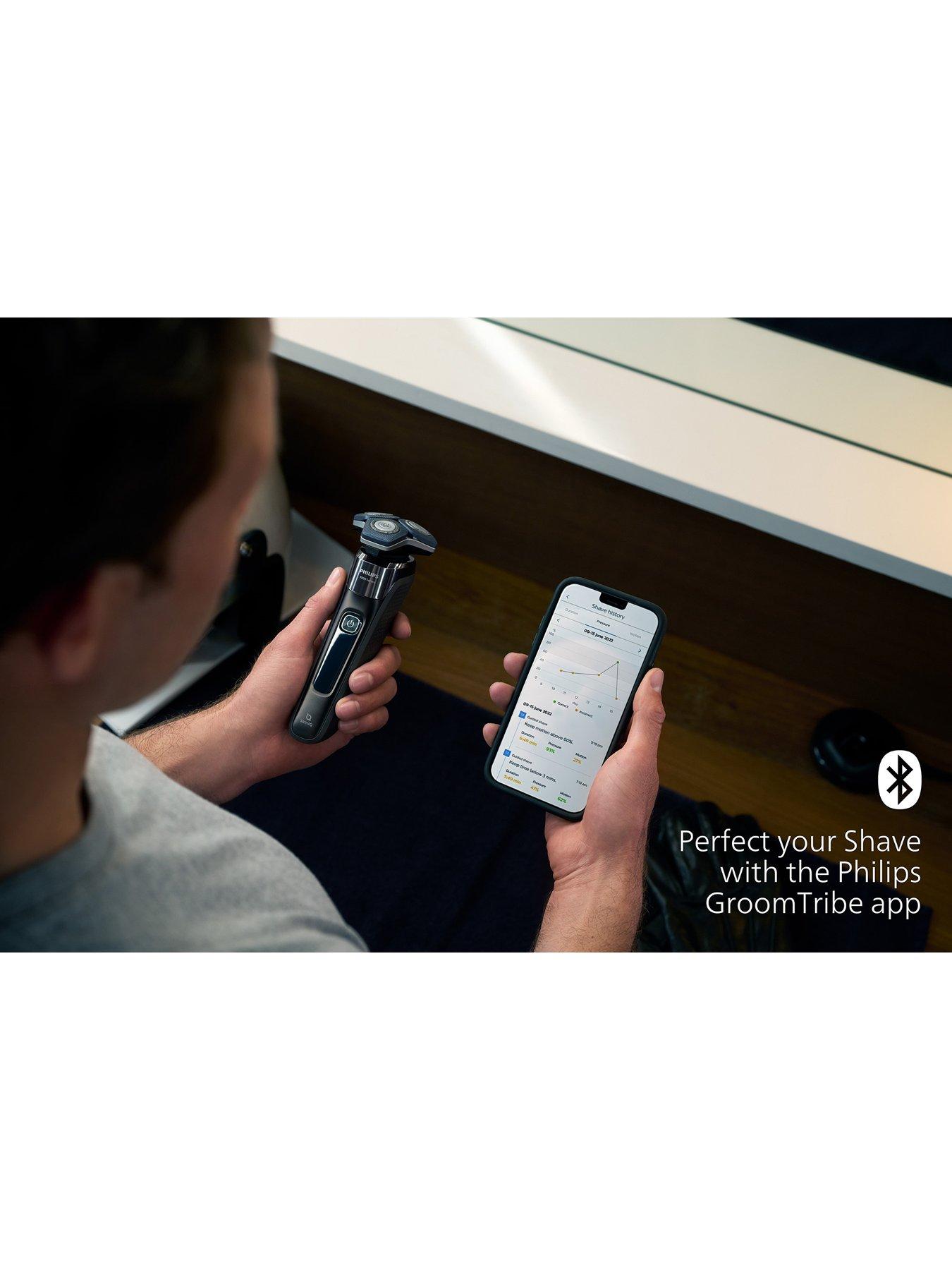  image of philips-series-7000-wet-amp-dry-mens-electric-shaver-with-pop-up-trimmer-travel-case-charging-stand-amp-groomtribe-app-connectionnbsp--s788635