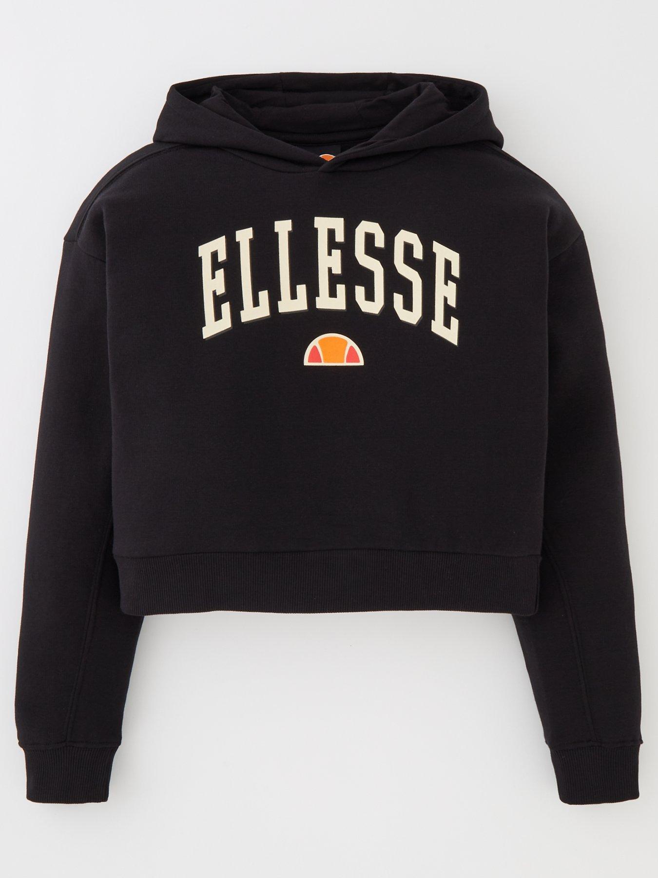 Ellesse Older Girls Lacase Crop Hoody - Black