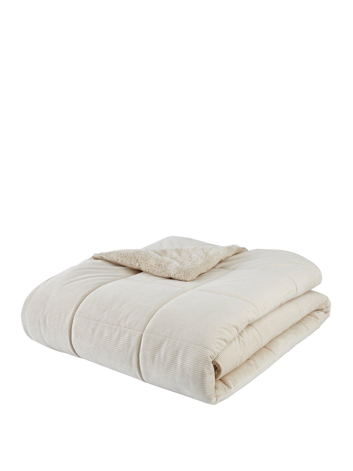  image of catherine-lansfield-cosy-cord-coverless-duvet-natural
