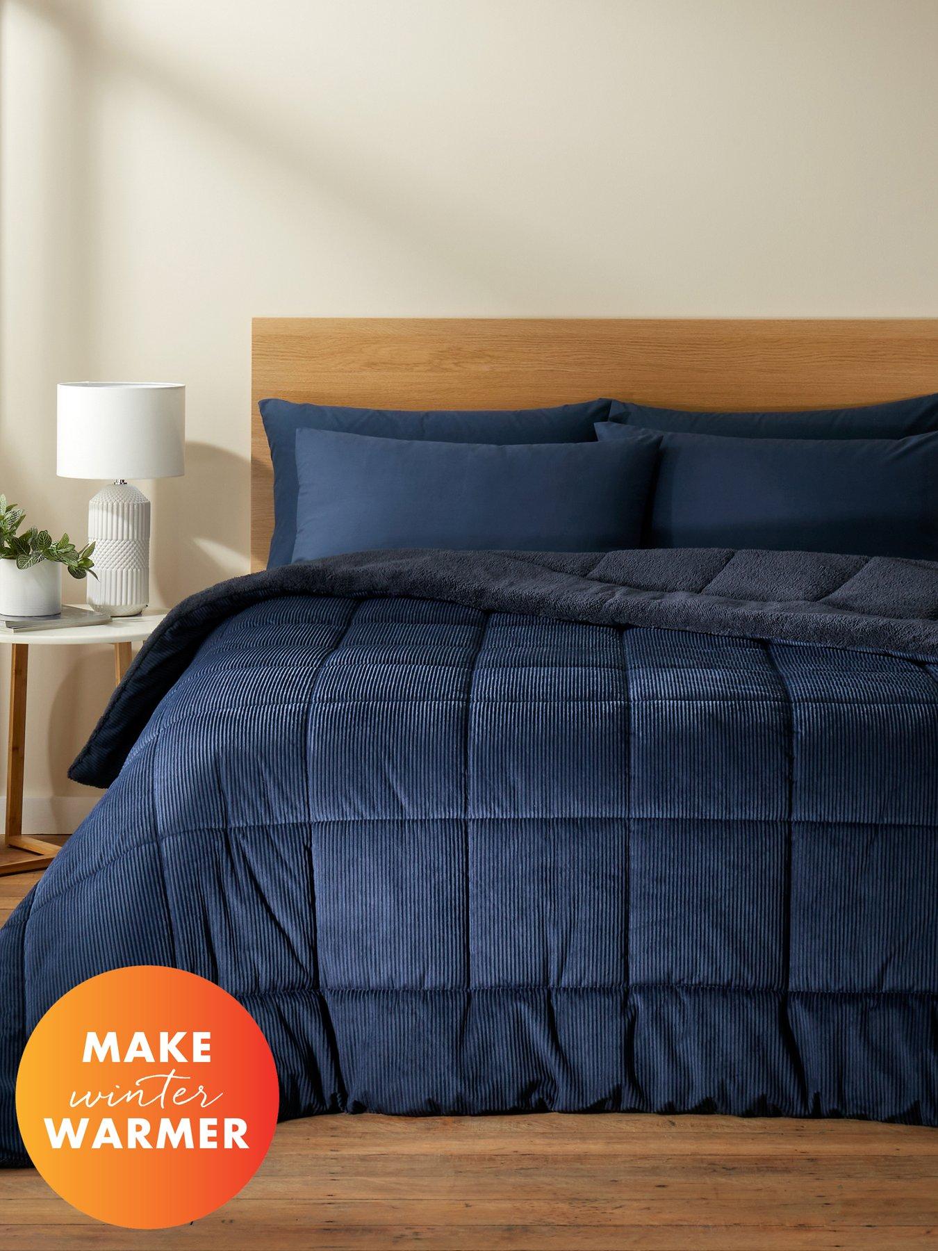 Catherine Lansfield Cosy Cord Coverless Duvet - Navy
