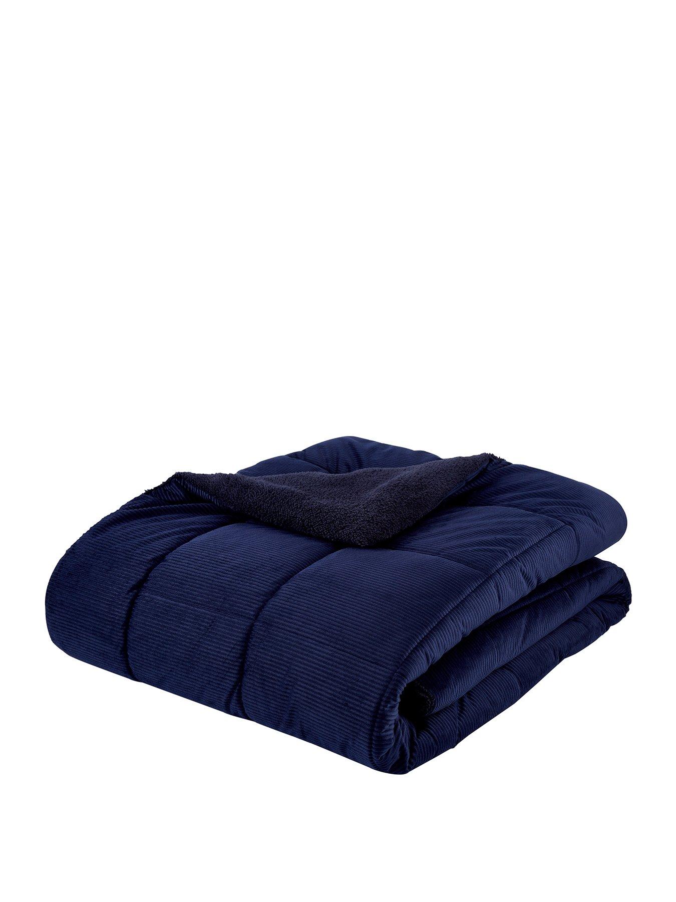  image of catherine-lansfield-cosy-cord-coverless-duvet-navy